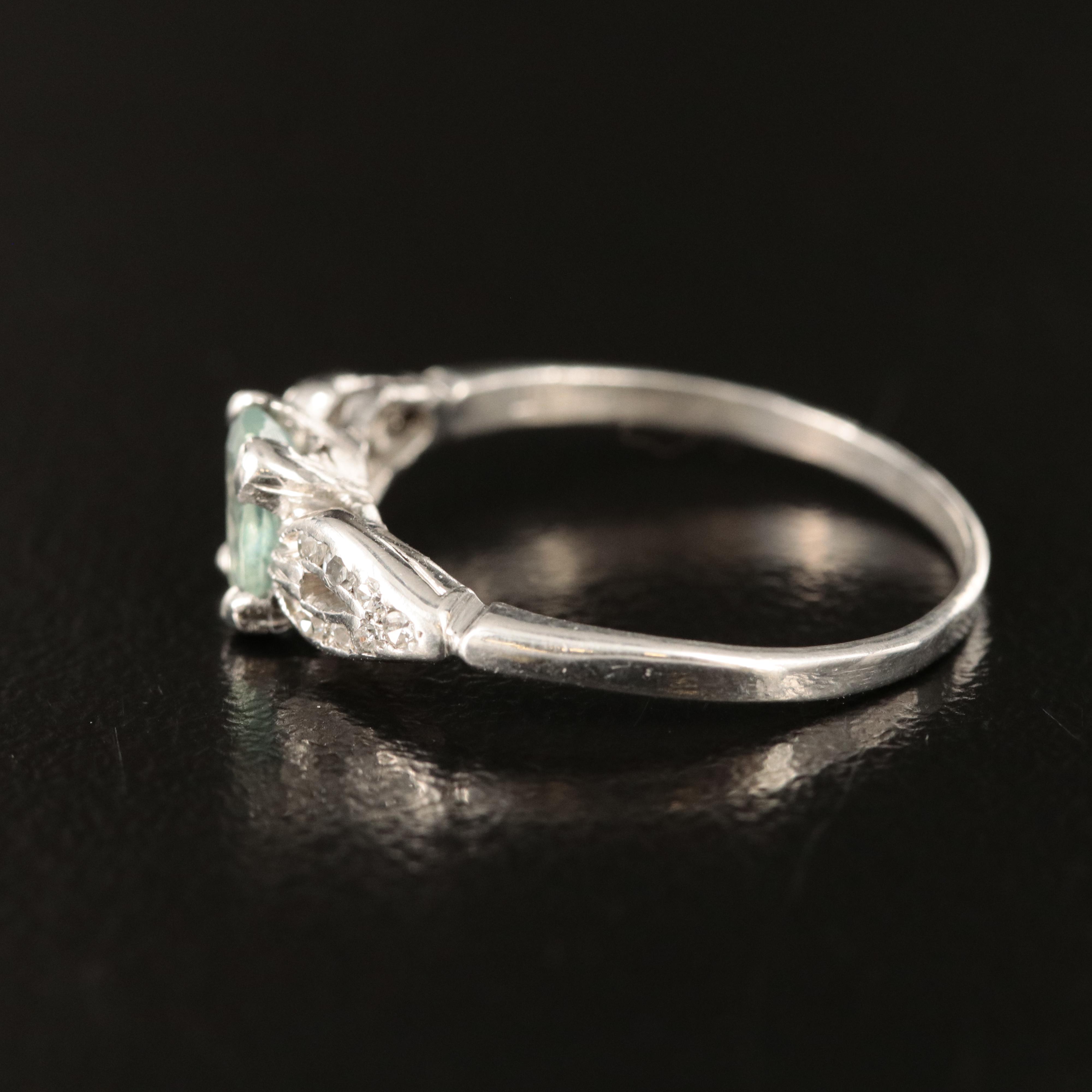Platinum Chrysoberyl and Diamond Ring
