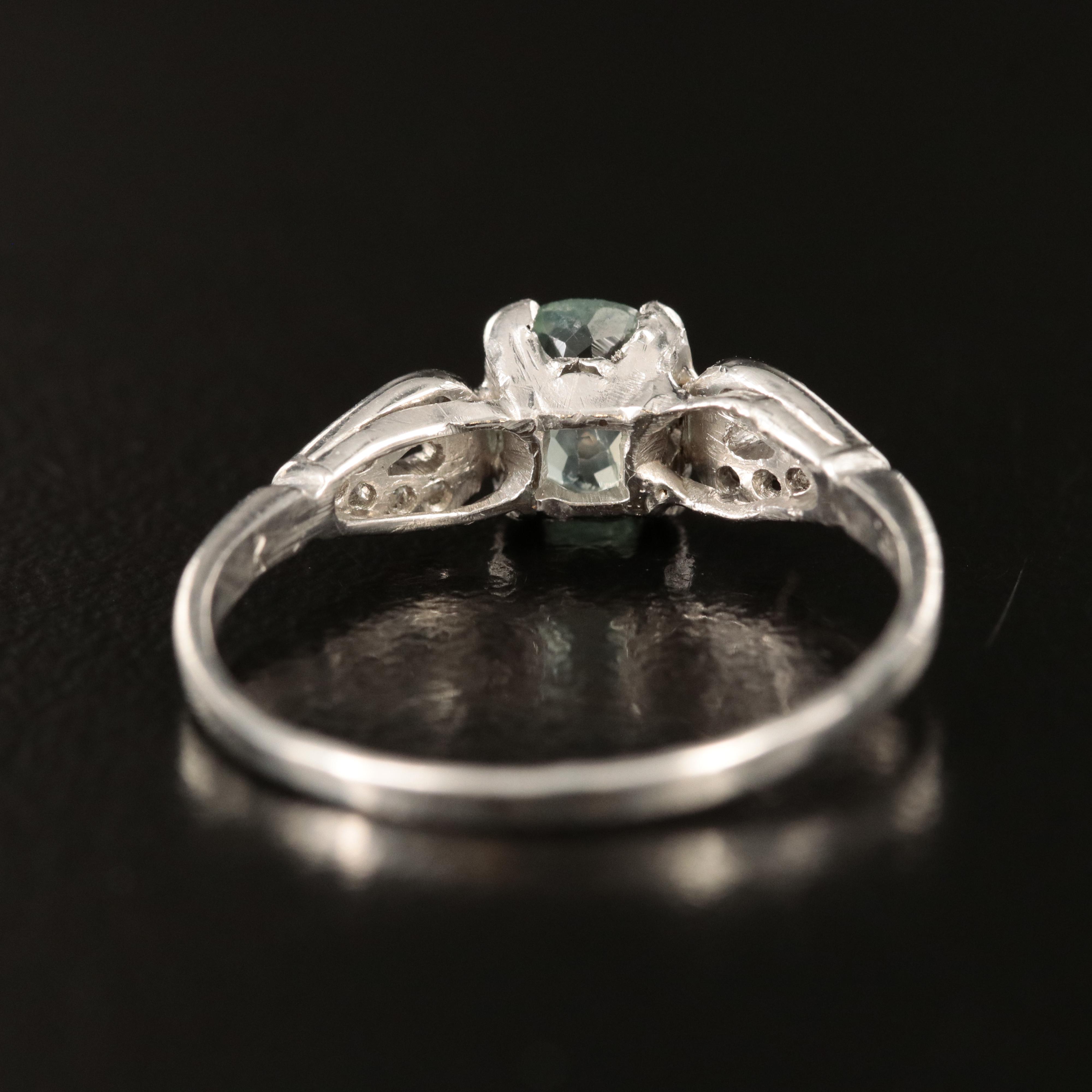 Platinum Chrysoberyl and Diamond Ring