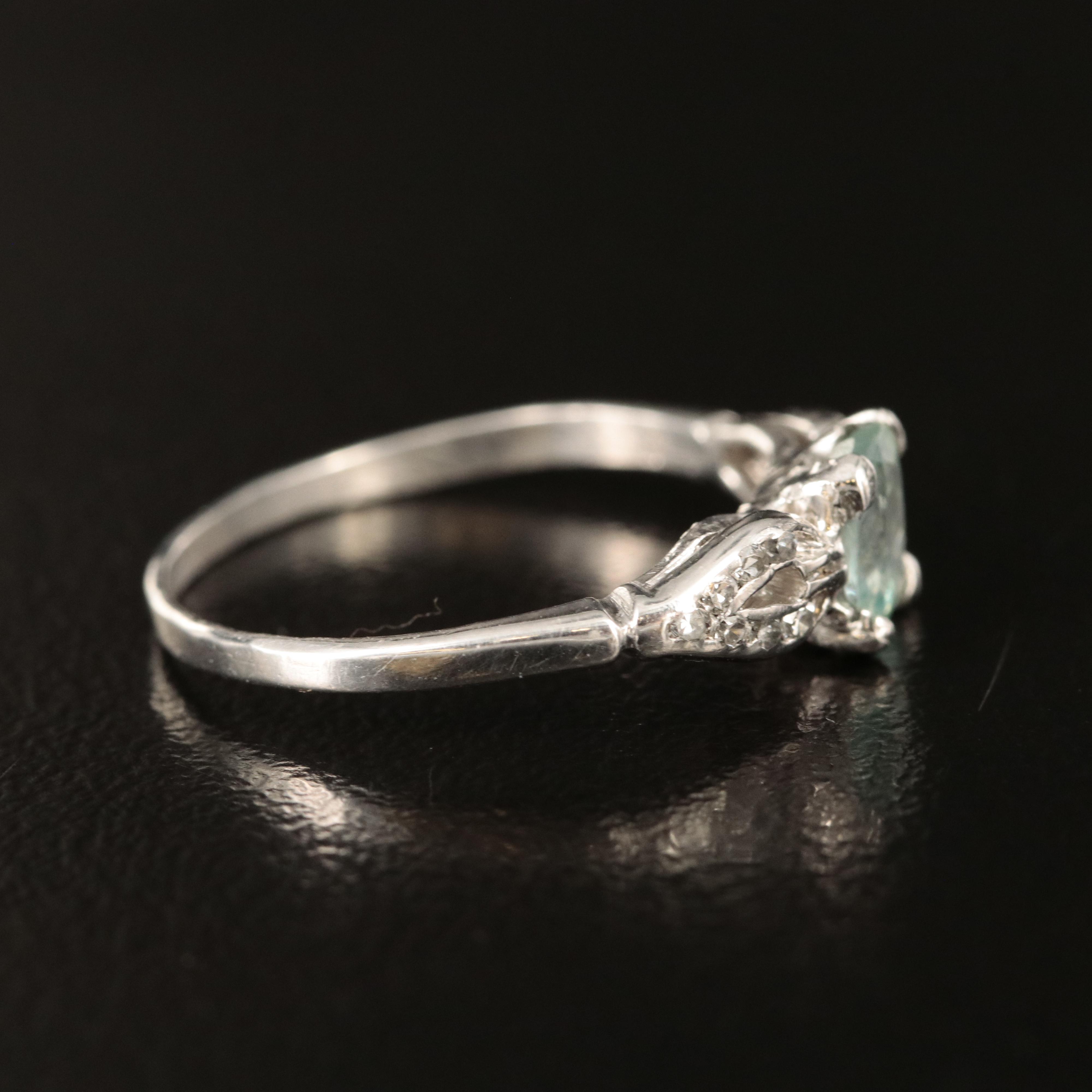 Platinum Chrysoberyl and Diamond Ring