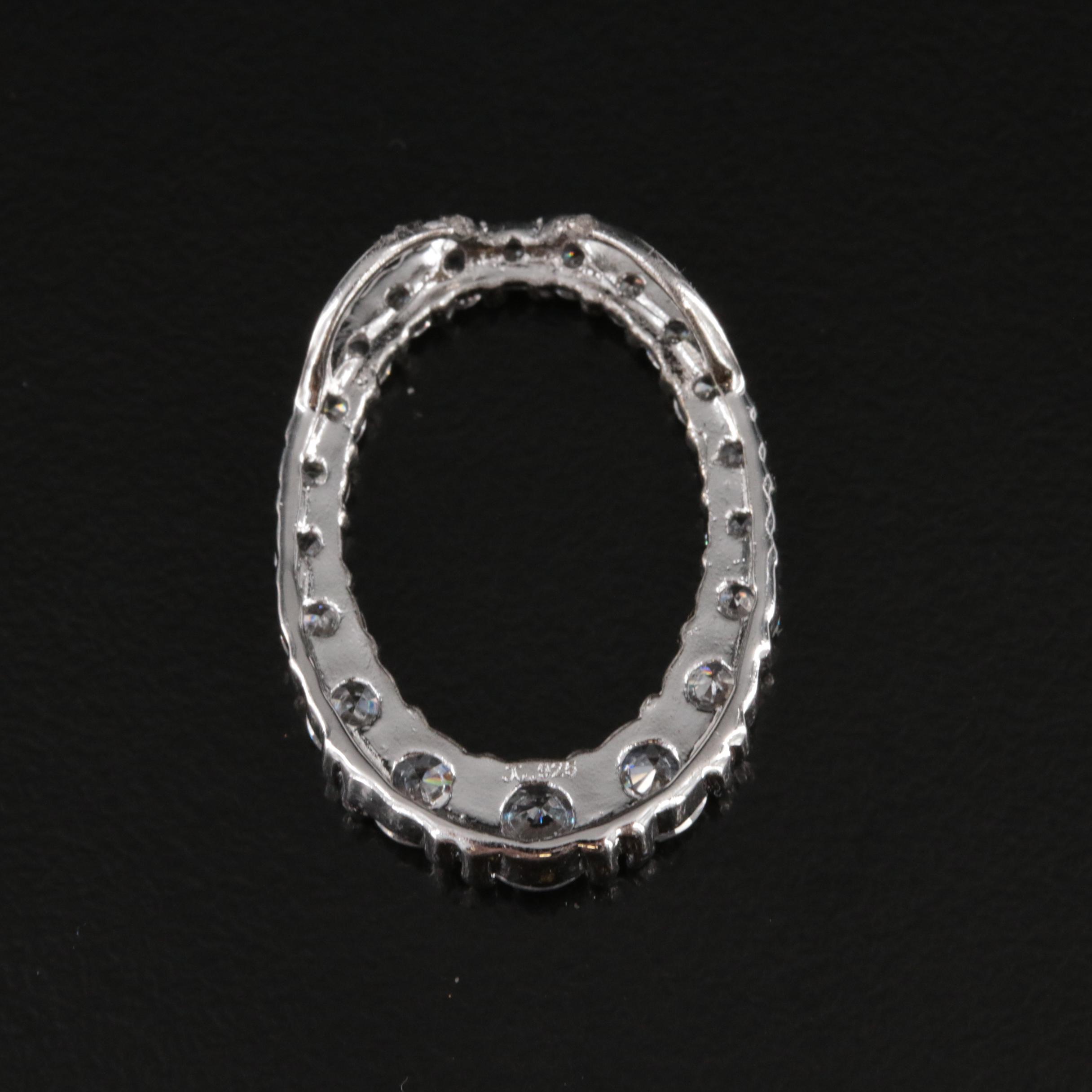 Sterling Cubic Zirconia Graduated Oval Slide Pendant