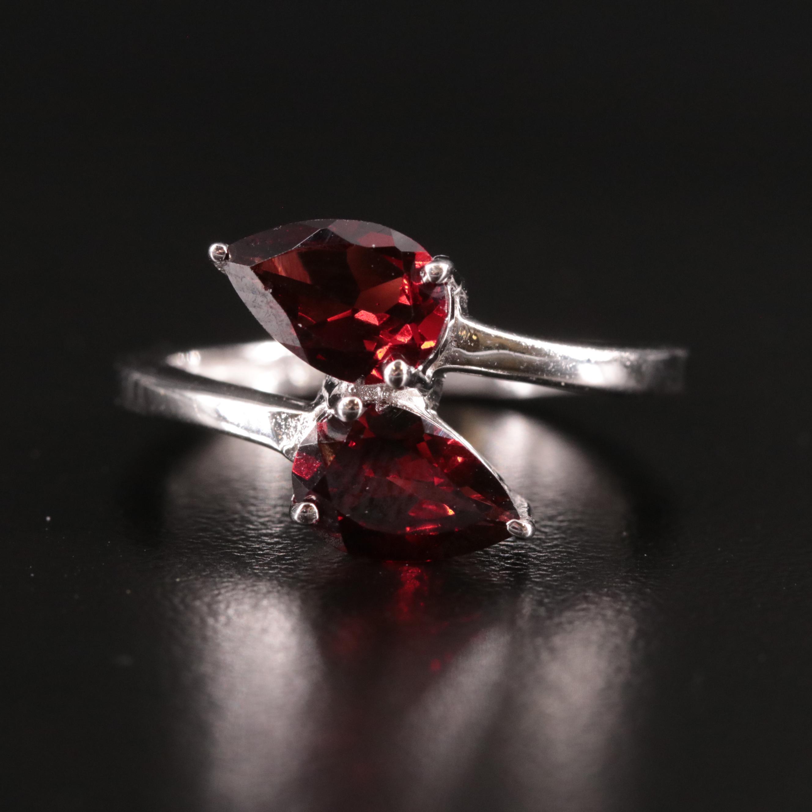 Sterling Garnet Bypass Ring
