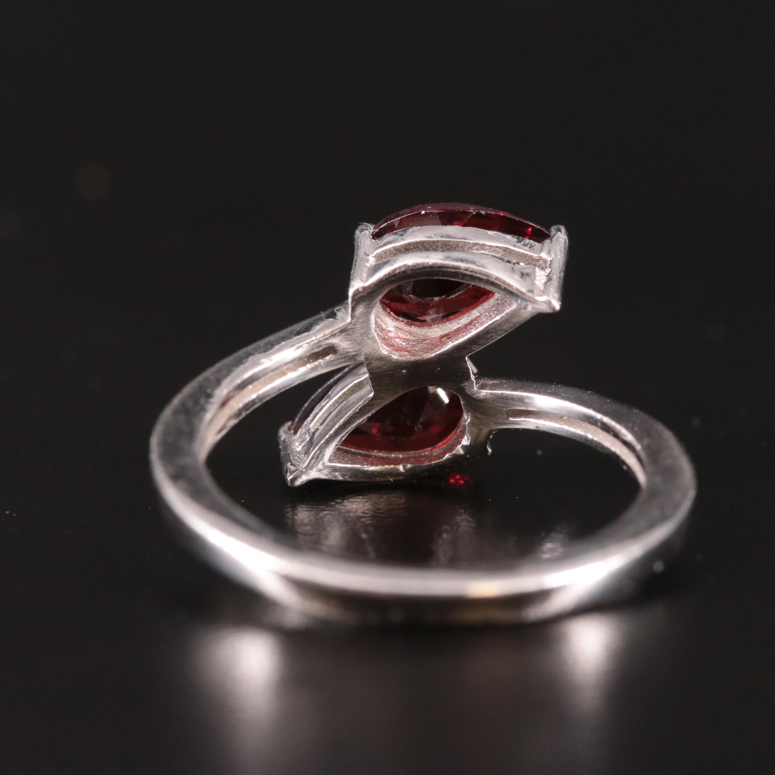 Sterling Garnet Bypass Ring
