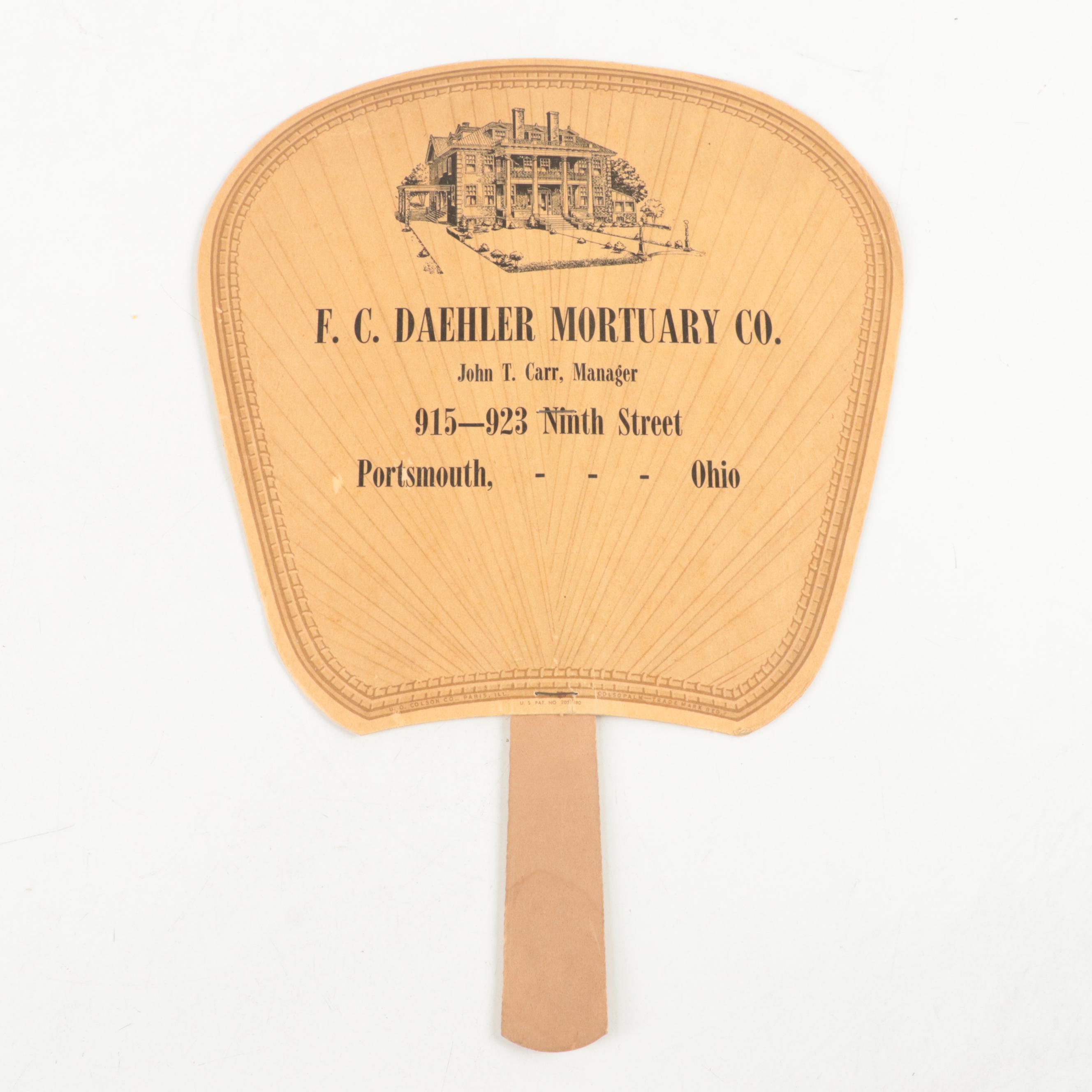 Windel-Howland, F. C. Daehler and Other Funeral Home Hand Fans
