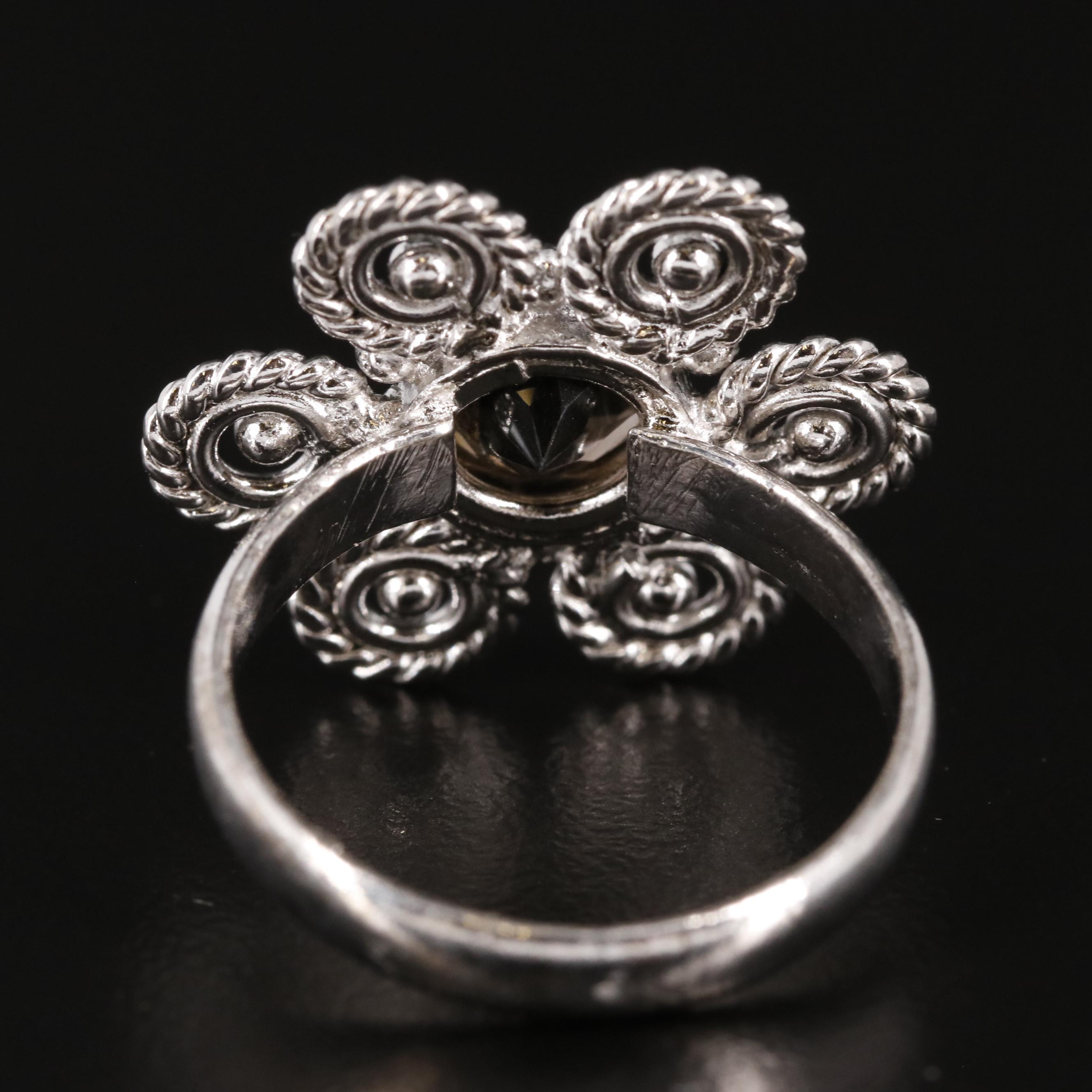 Smoky Quartz Flower Ring