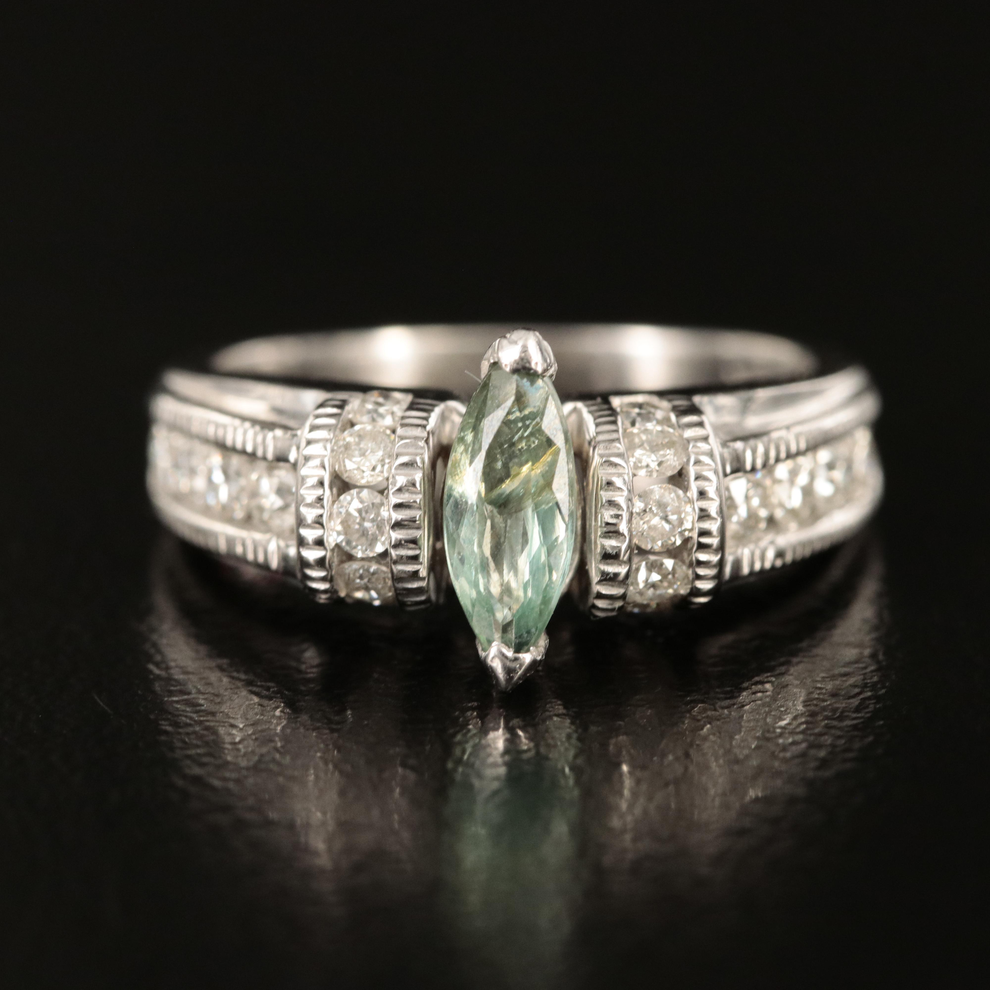 14K Alexandrite and Diamond Ring