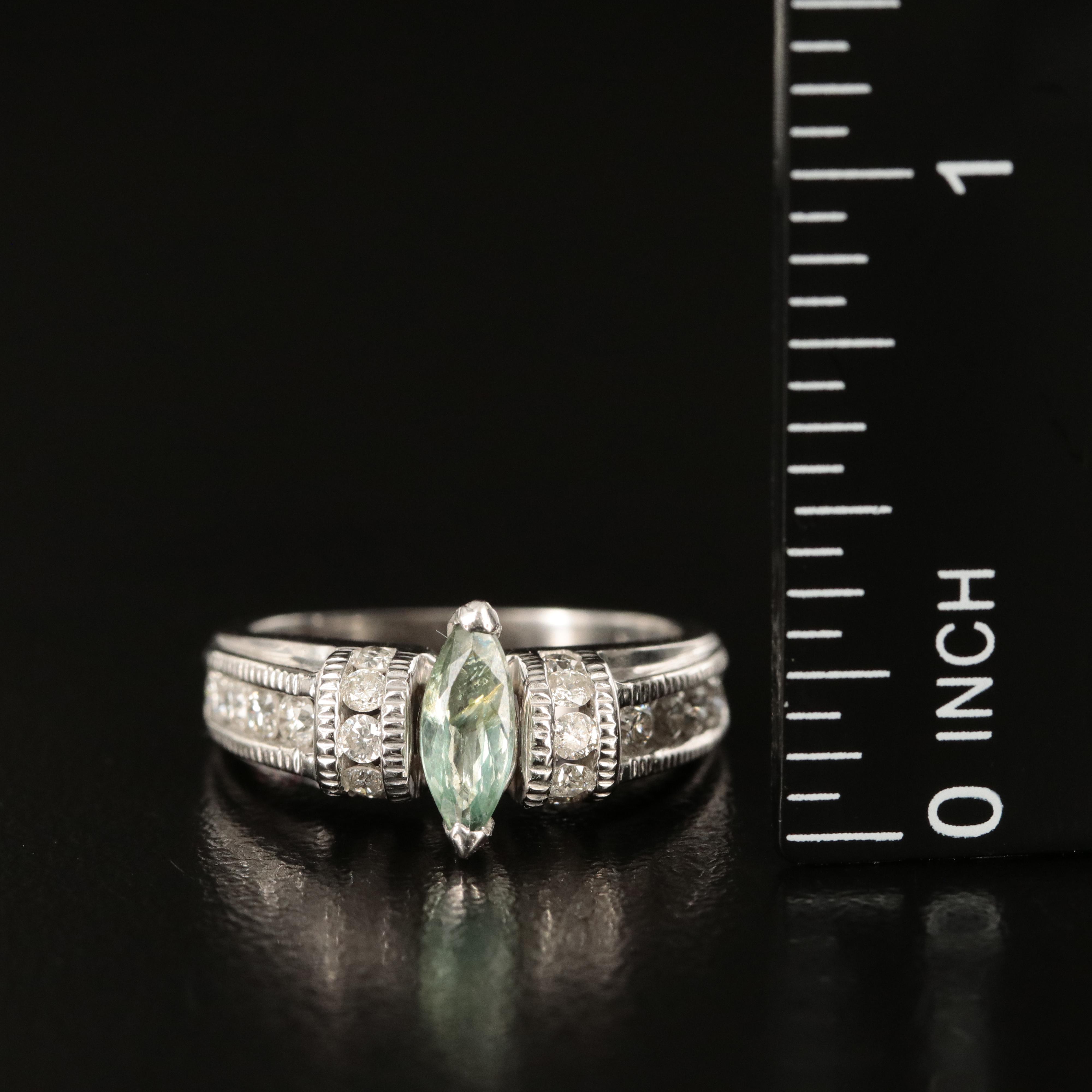 14K Alexandrite and Diamond Ring