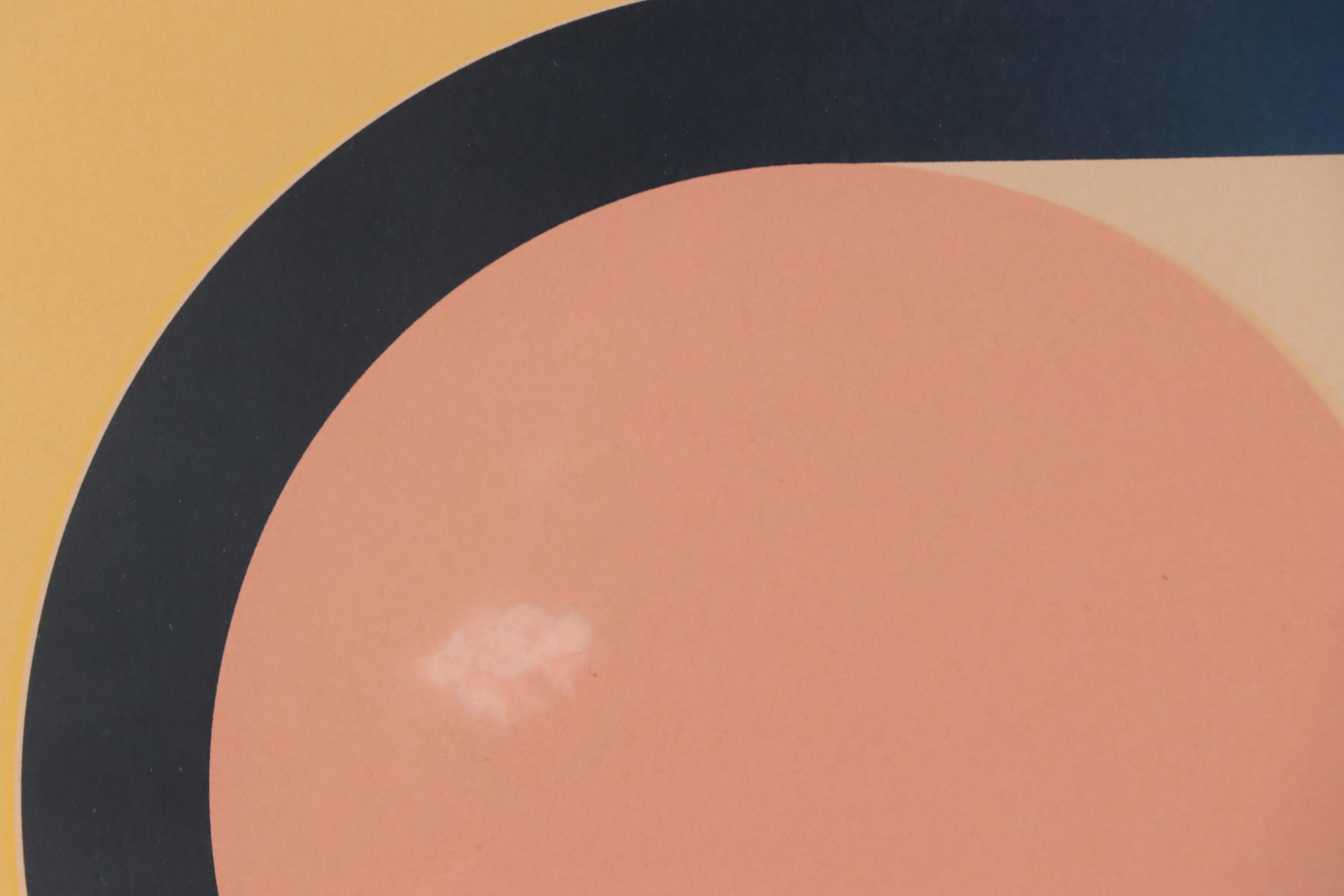 Toshiyuki Tanaka Abstract Geometric Color Lithograph, 1976