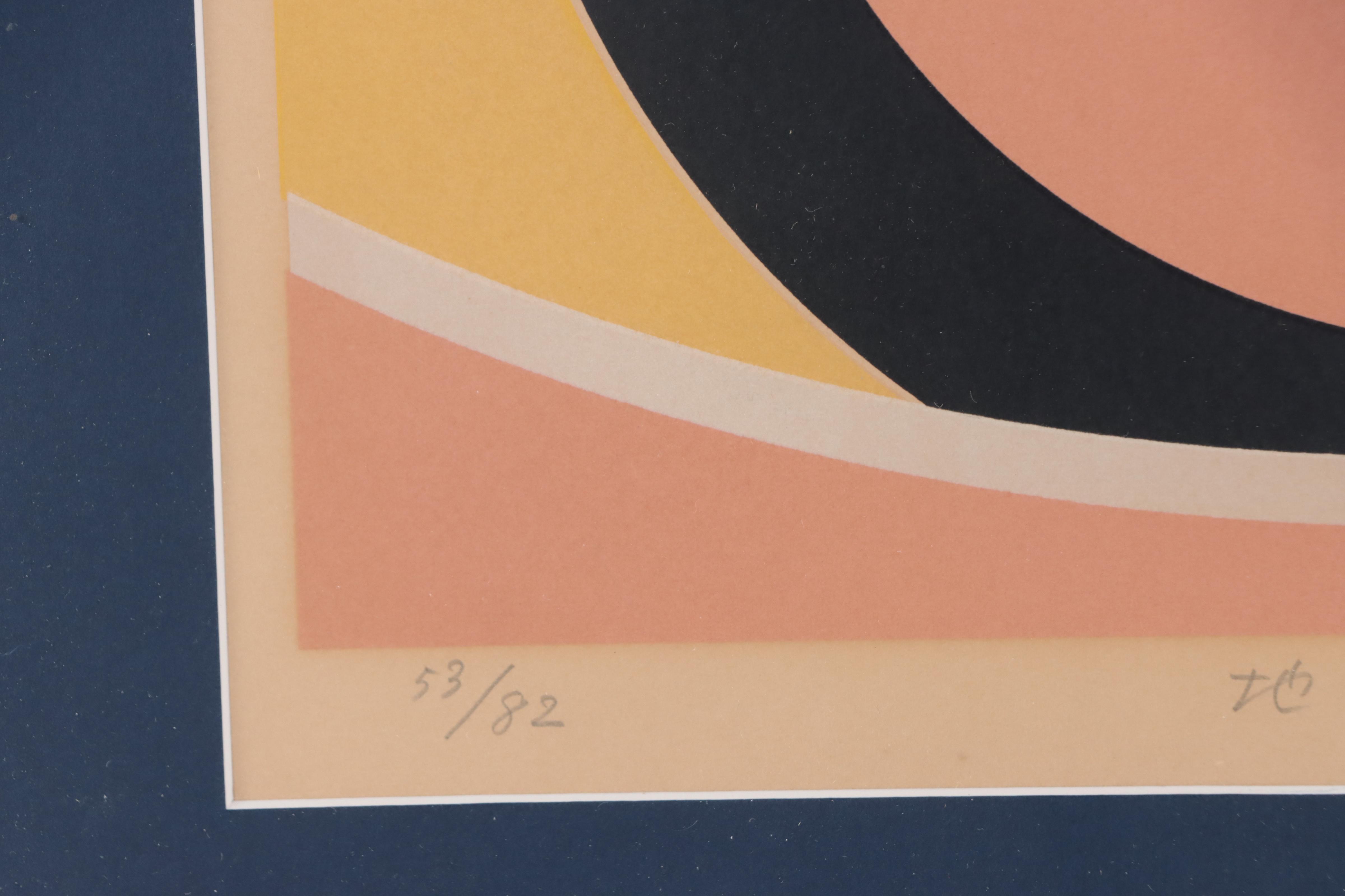 Toshiyuki Tanaka Abstract Geometric Color Lithograph, 1976