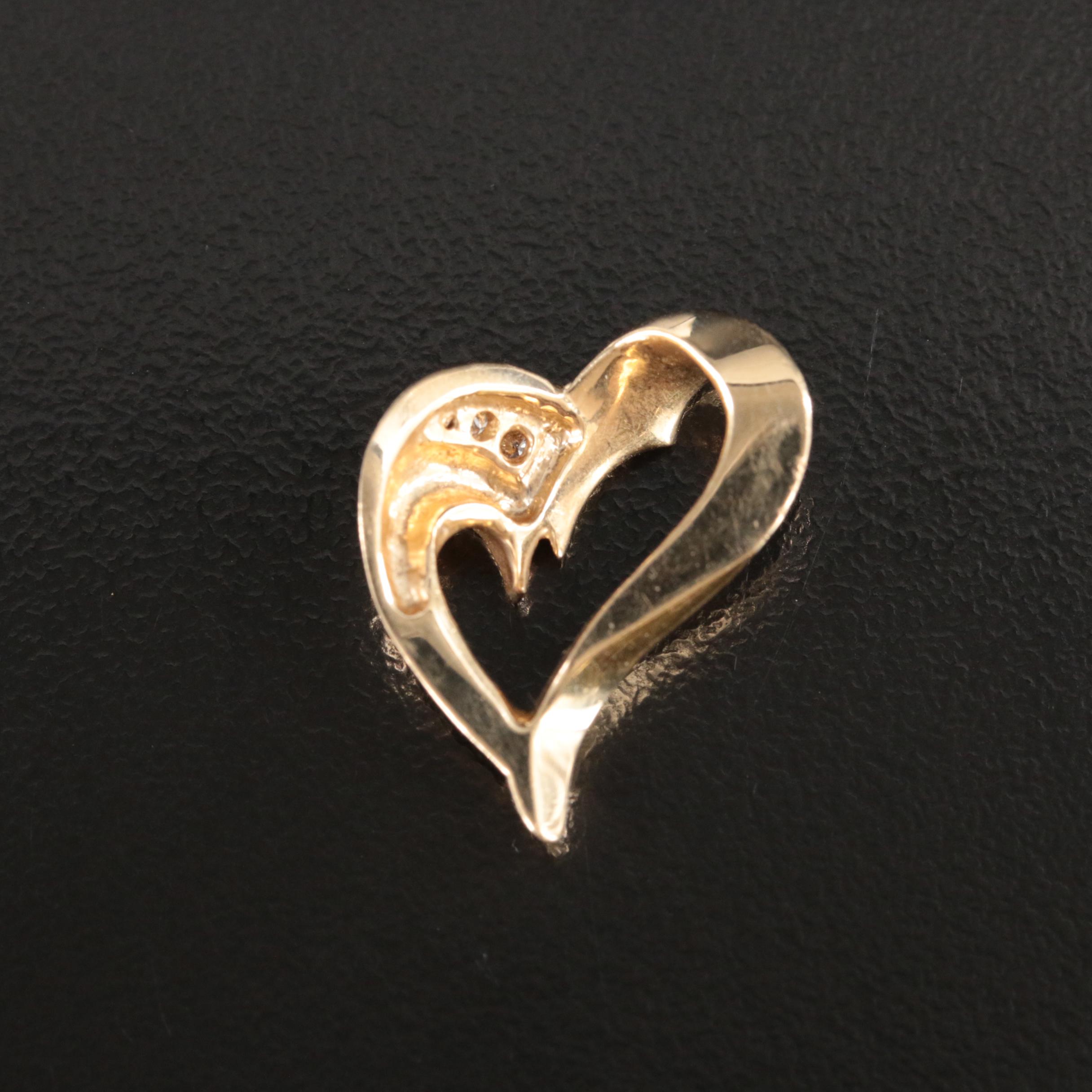 14K 0.06 CTW Diamond Heart Slide Pendant
