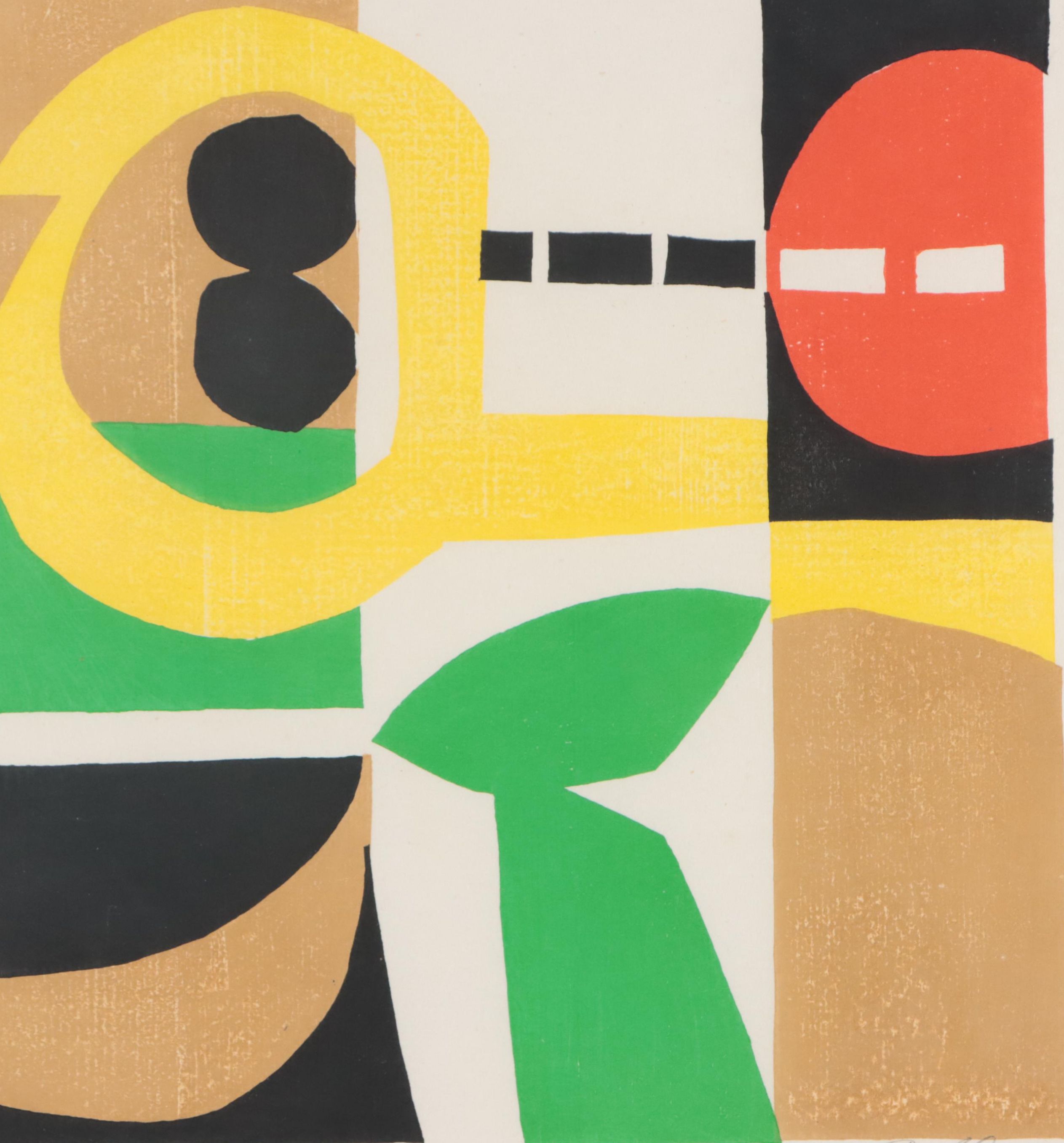 Paul Arnold Woodcut "On Target," Circa 1980