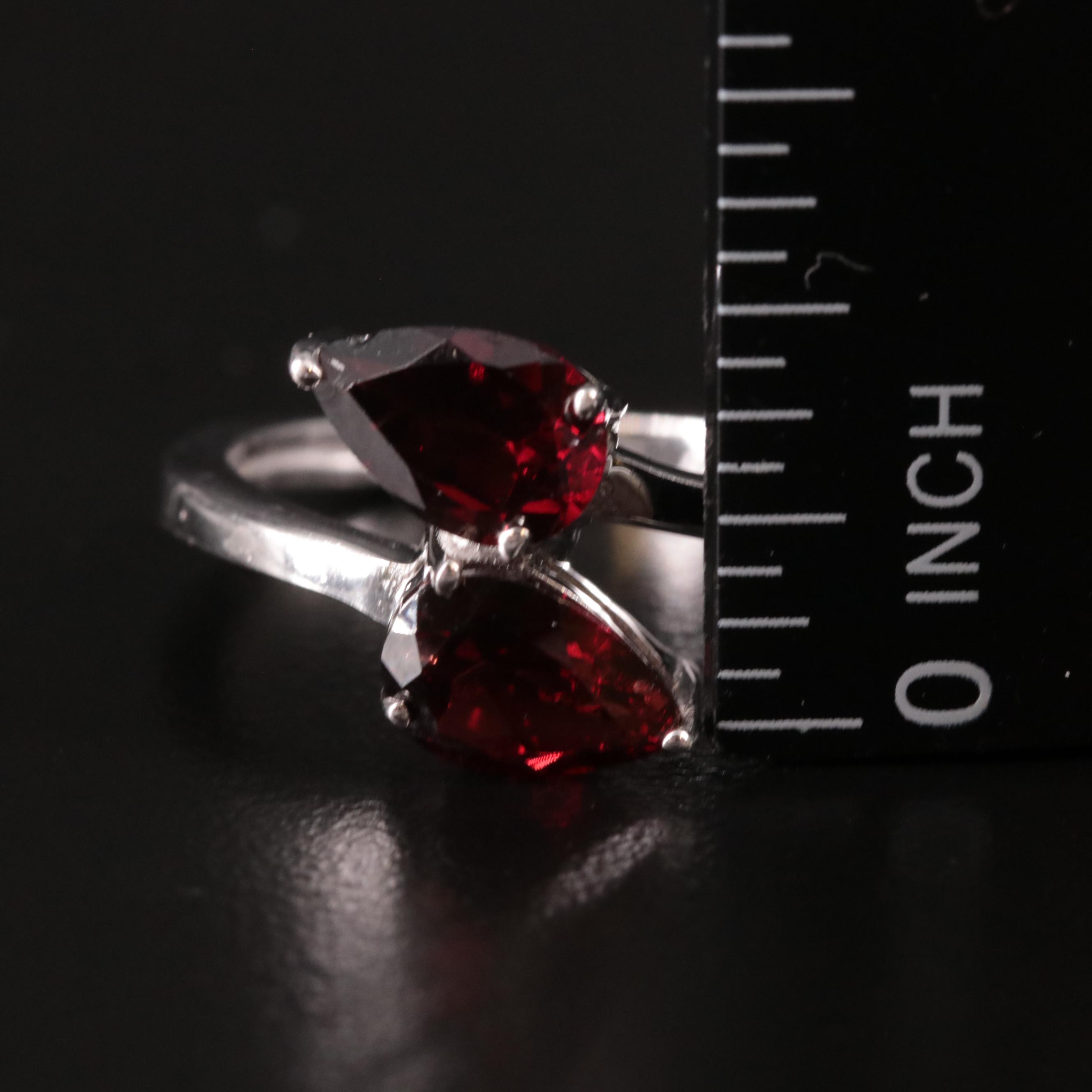 Sterling Garnet Bypass Ring