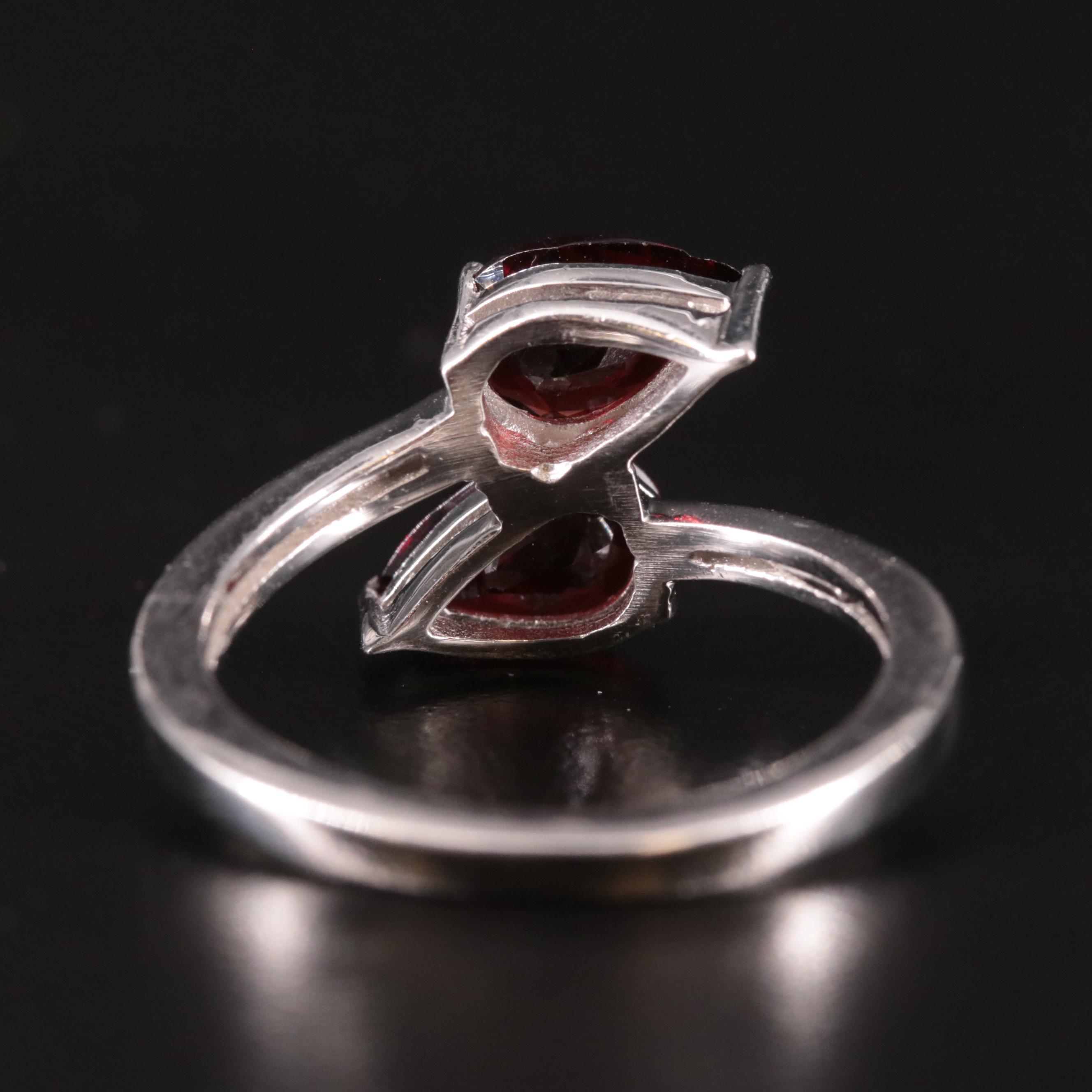 Sterling Garnet Bypass Ring