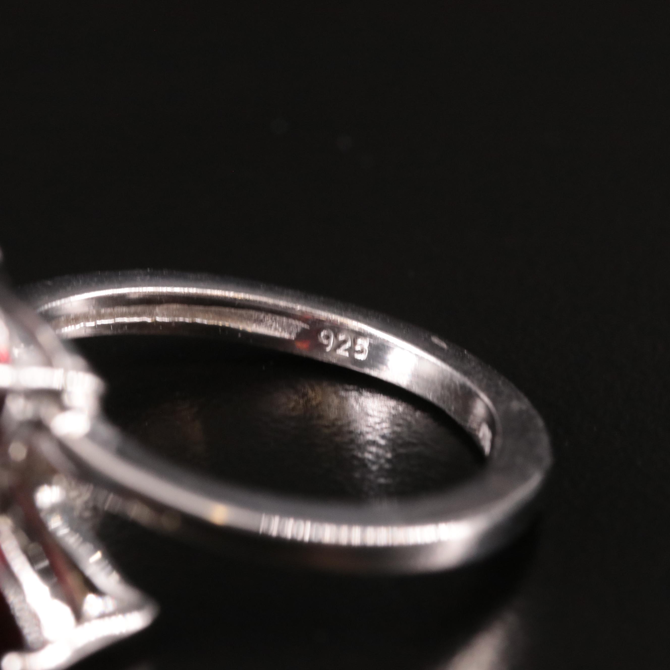 Sterling Garnet Bypass Ring