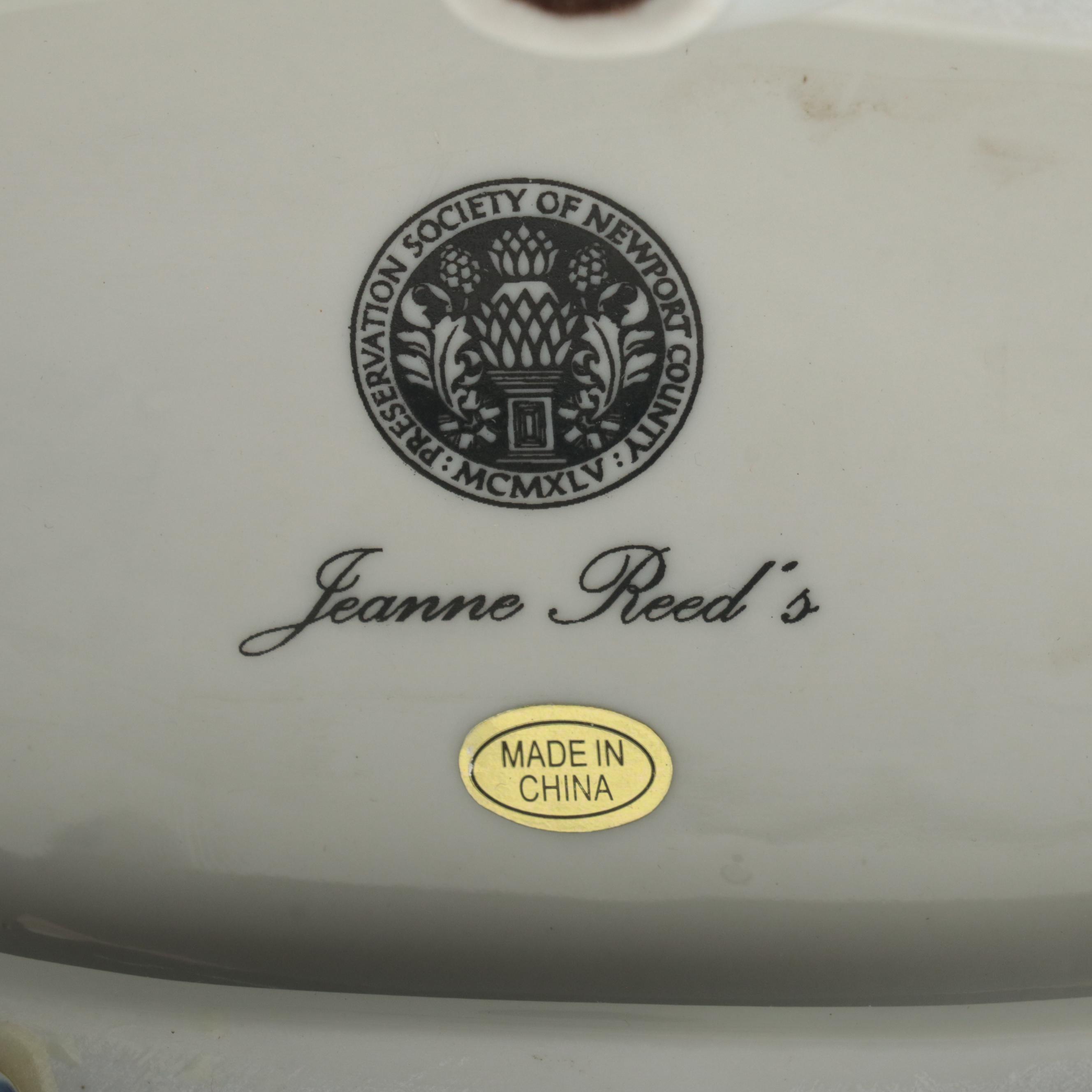 Jeanne Reed's and Other Chinese Blue and White Porcelain Vase, Bowl and Figurine