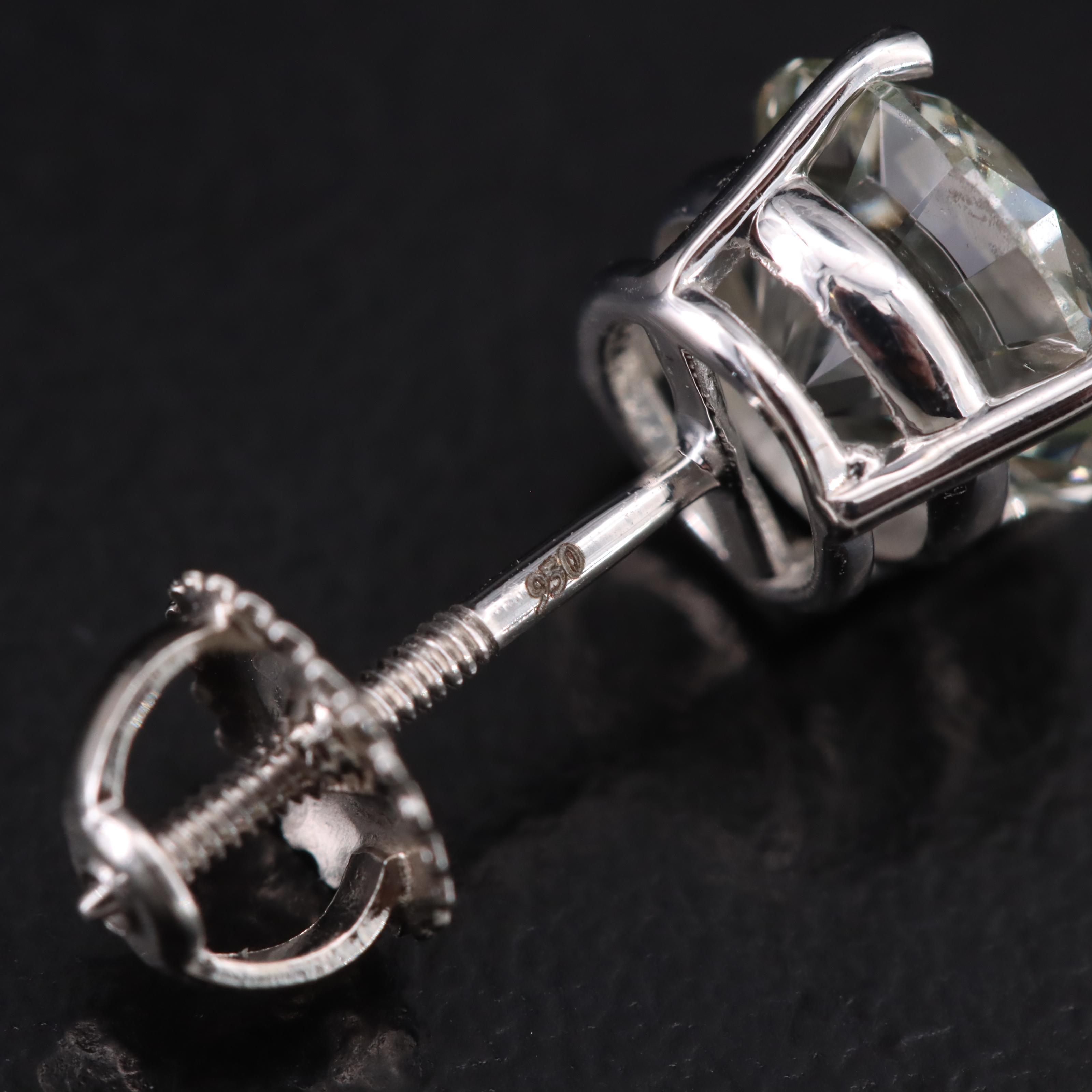 Platinum 3.27 CTW Lab Grown Diamond Stud Earrings