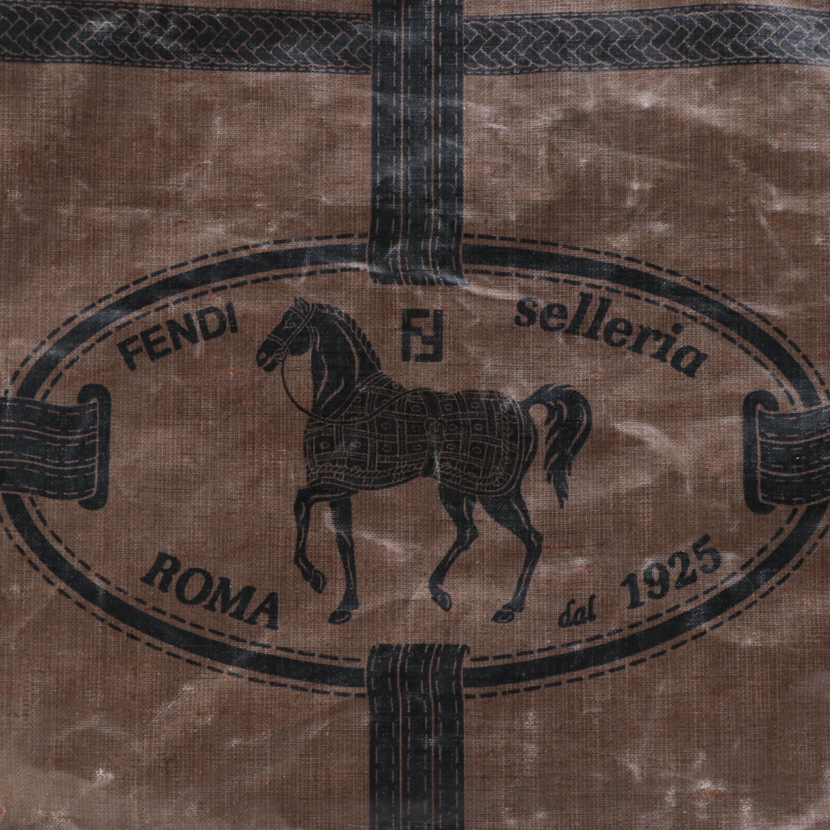 Fendi Selleria Tote in Coated Canvas and Leather