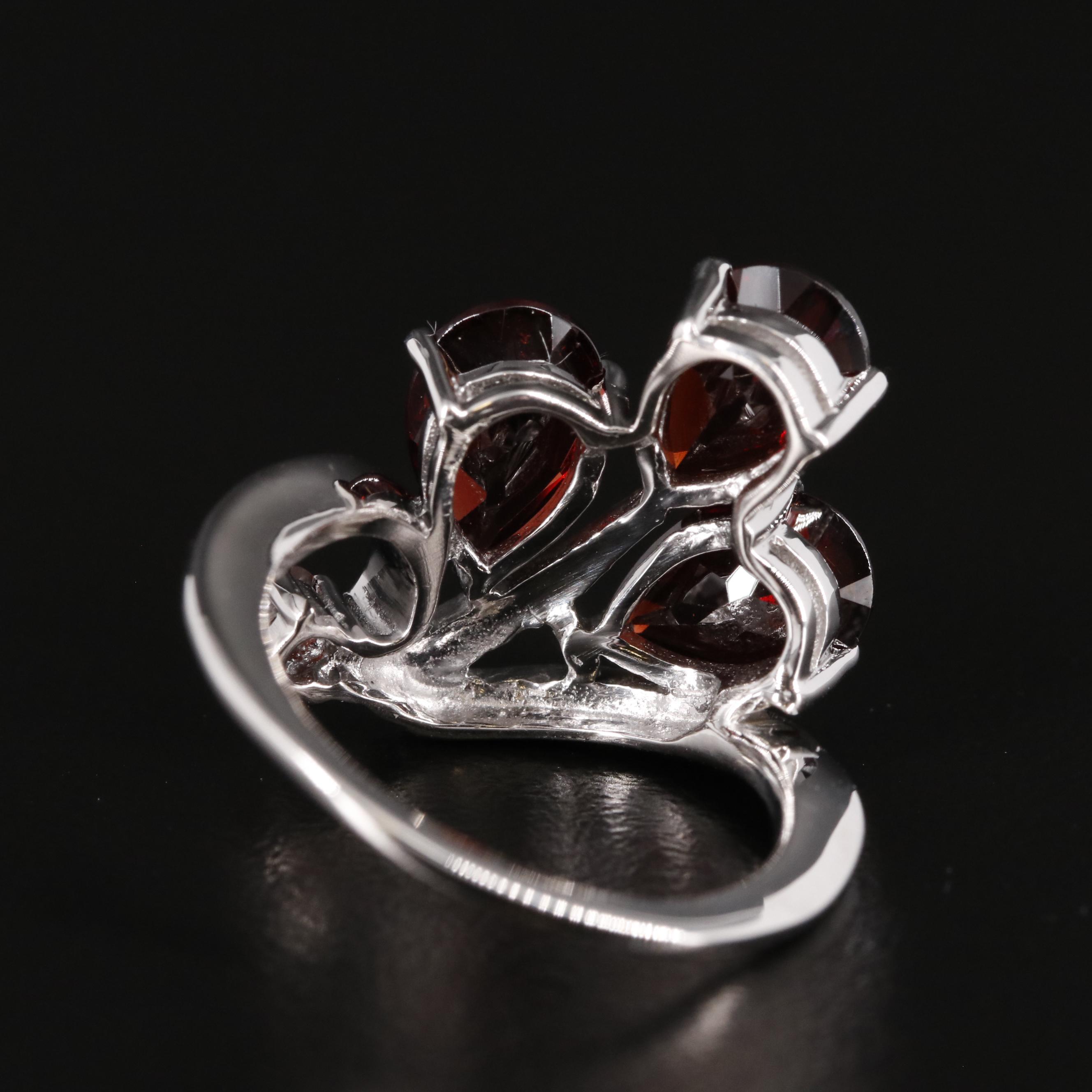 Sterling Garnet Spray Ring