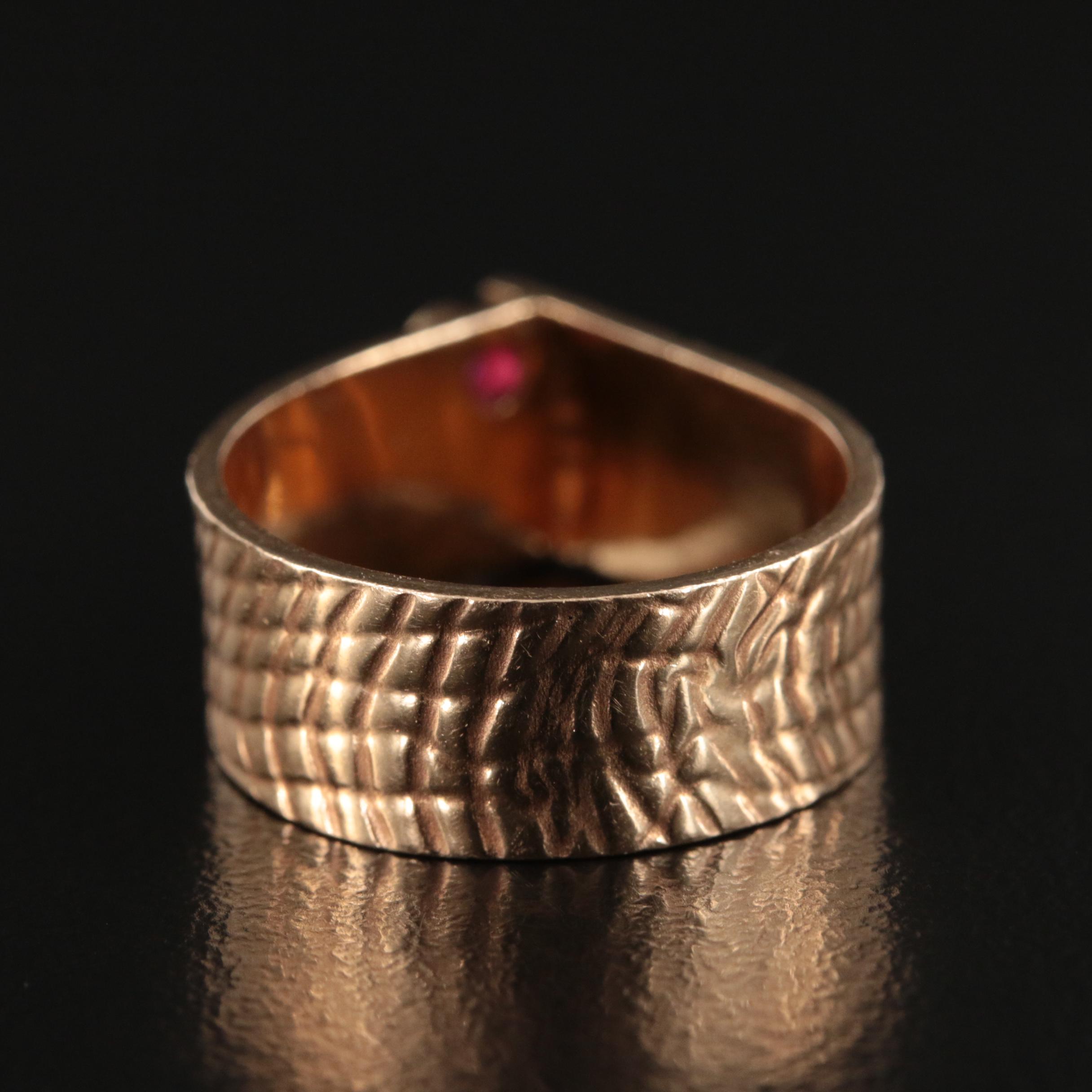 Contemporary 14K Pearl and Ruby Ring