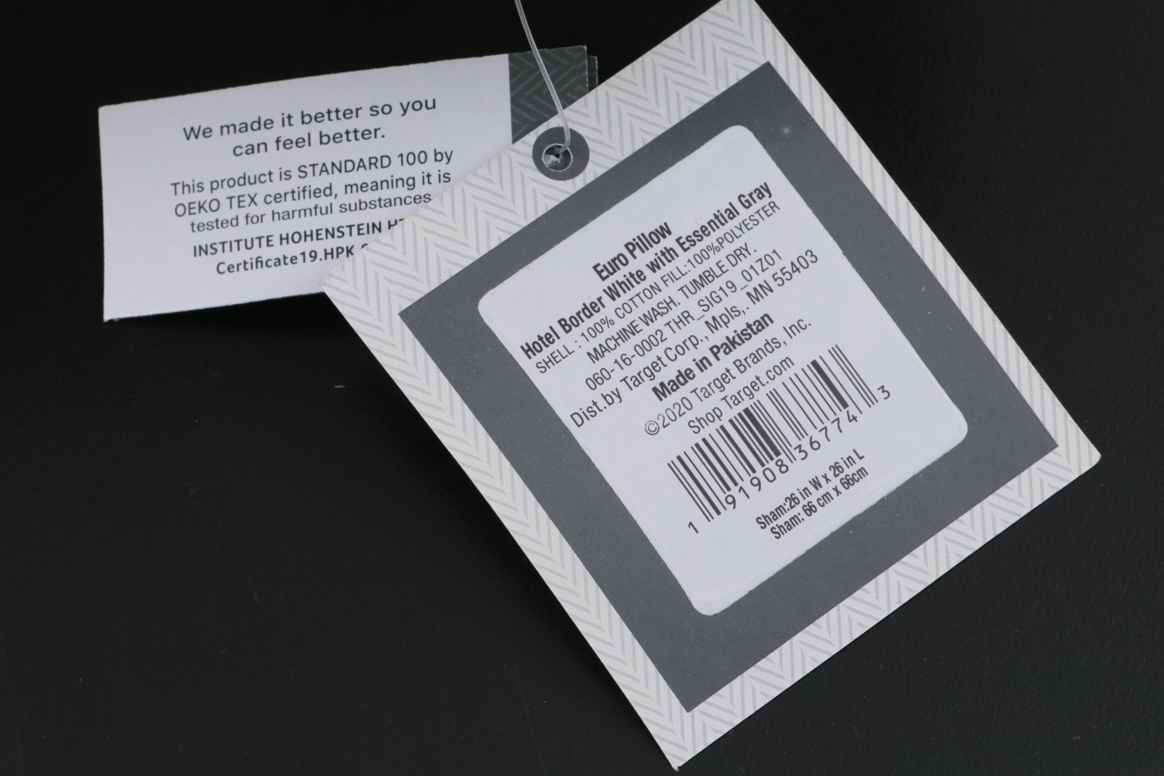 Three Threshold Signature Black Border Euro Bed Pillows