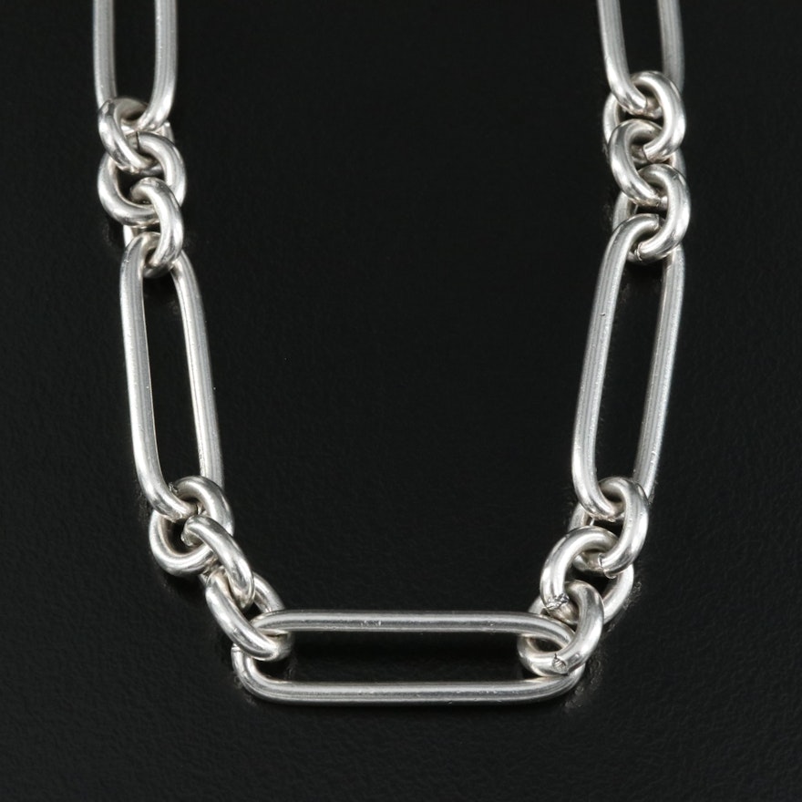 Sterling Fancy Link Necklace