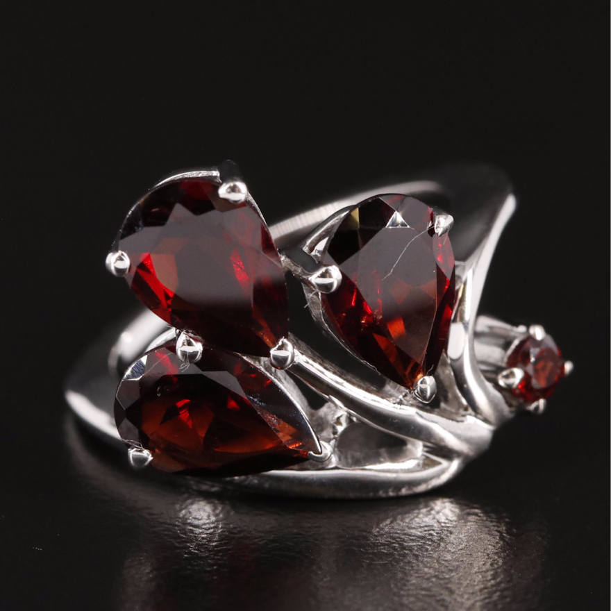 Sterling Garnet Spray Ring