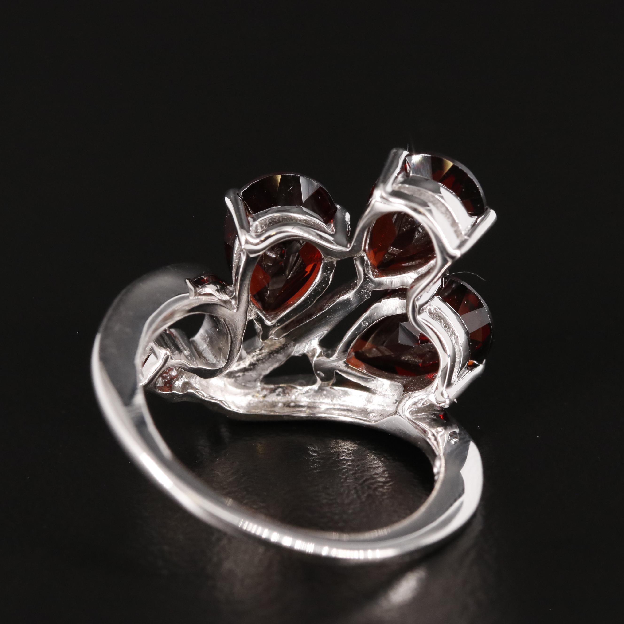 Sterling Garnet Spray Ring