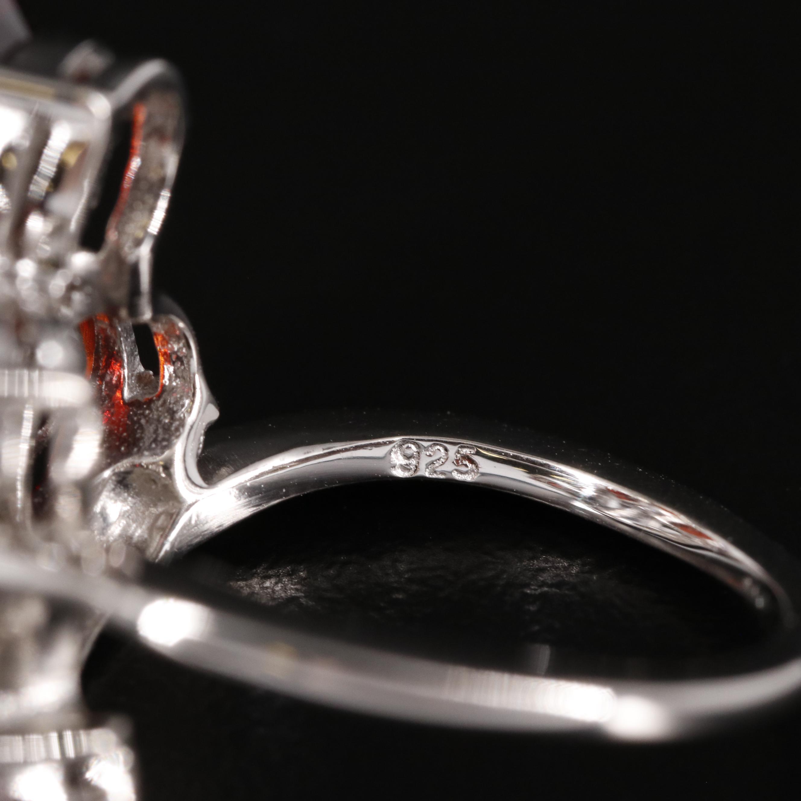 Sterling Garnet Spray Ring