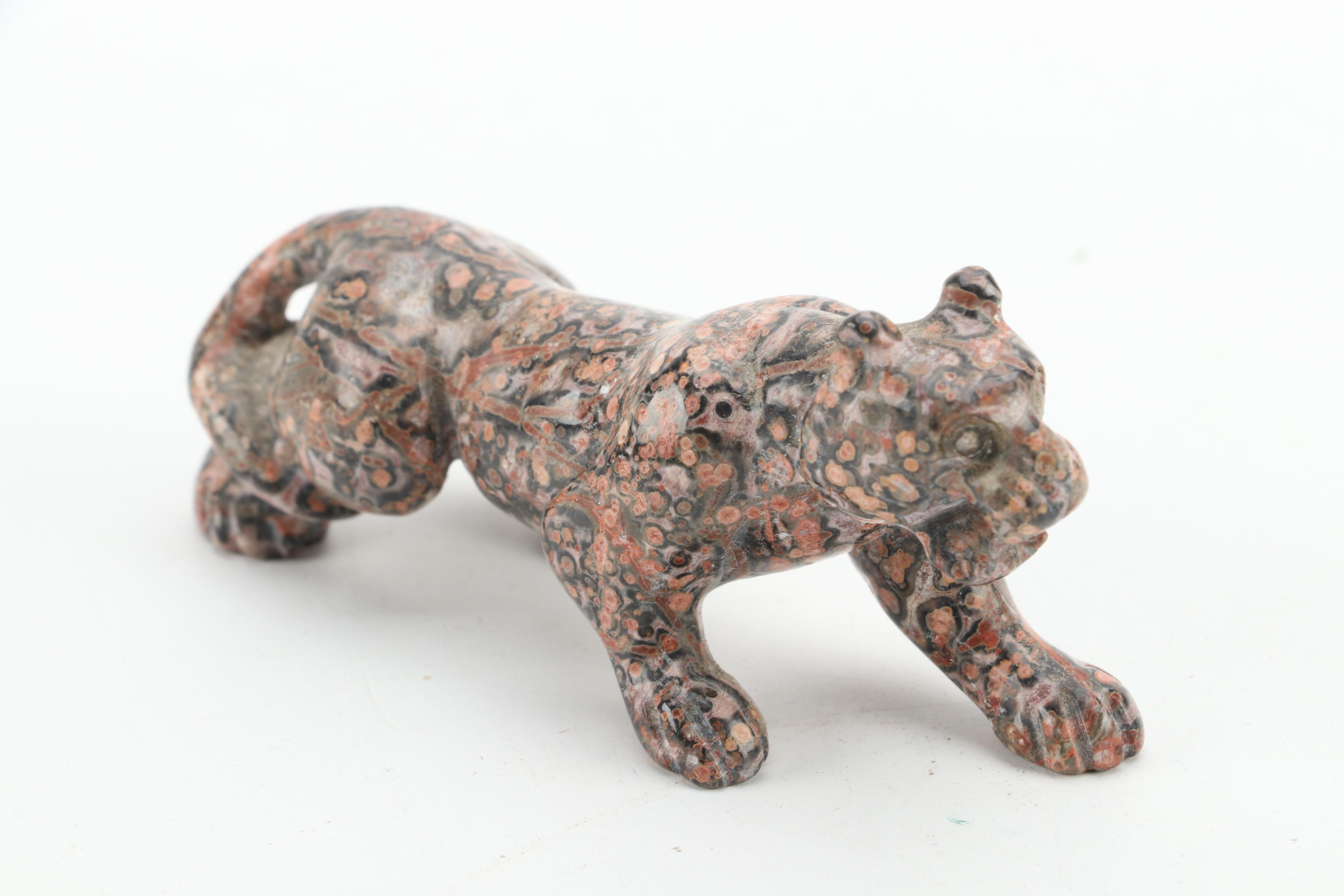 Hand-Carved Dalmation Jasper, Orbicular Jasper, Other Stone Fetishes and Figure