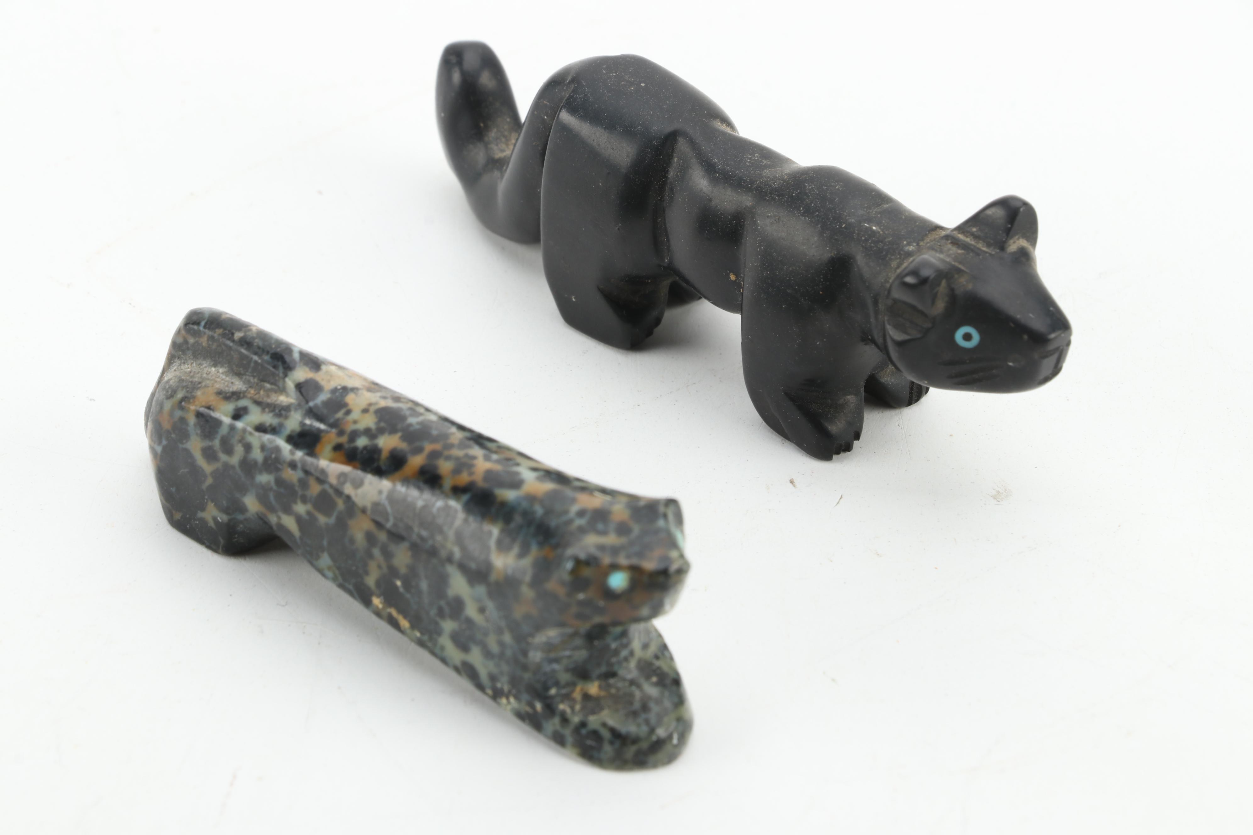 Hand-Carved Dalmation Jasper, Orbicular Jasper, Other Stone Fetishes and Figure