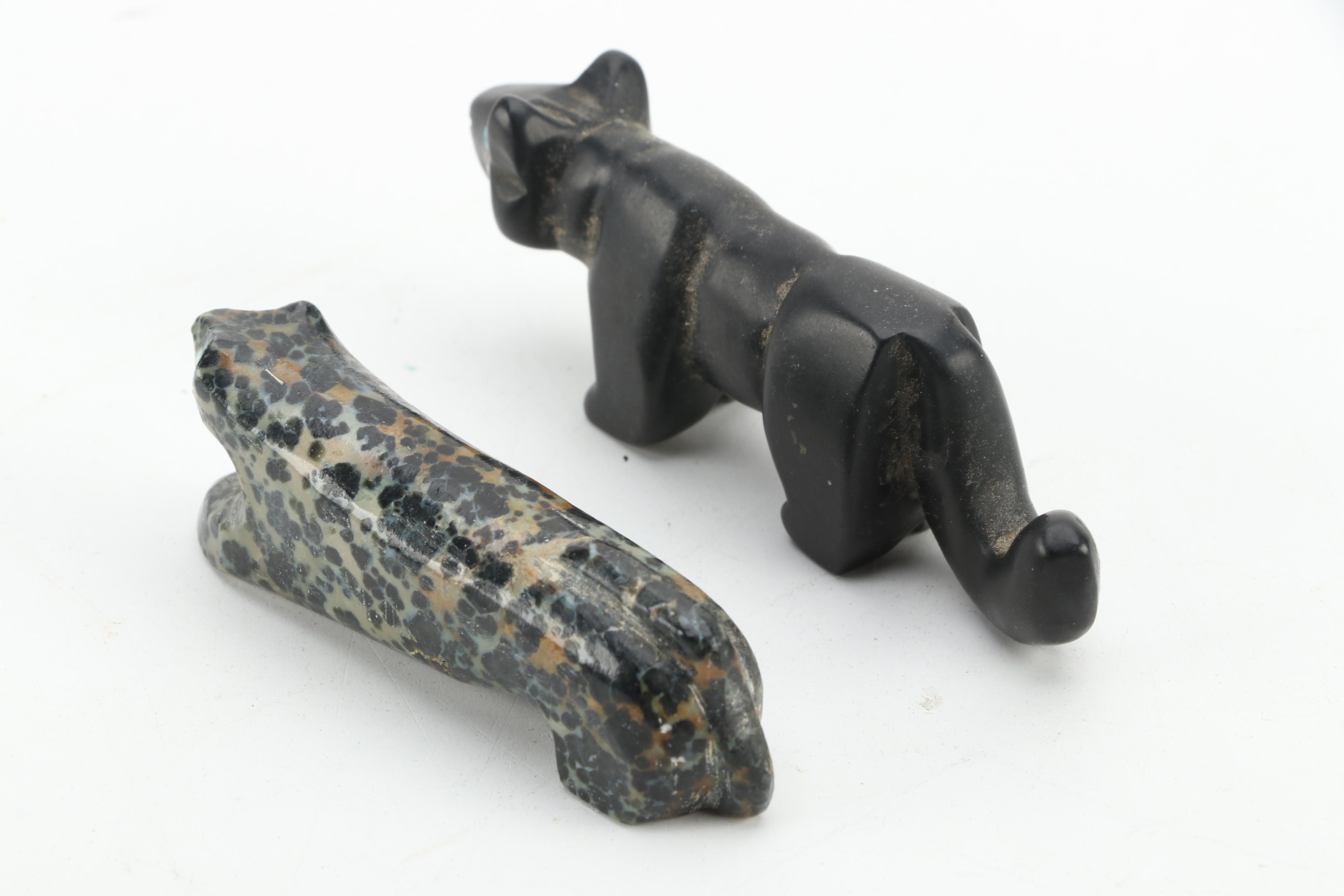 Hand-Carved Dalmation Jasper, Orbicular Jasper, Other Stone Fetishes and Figure