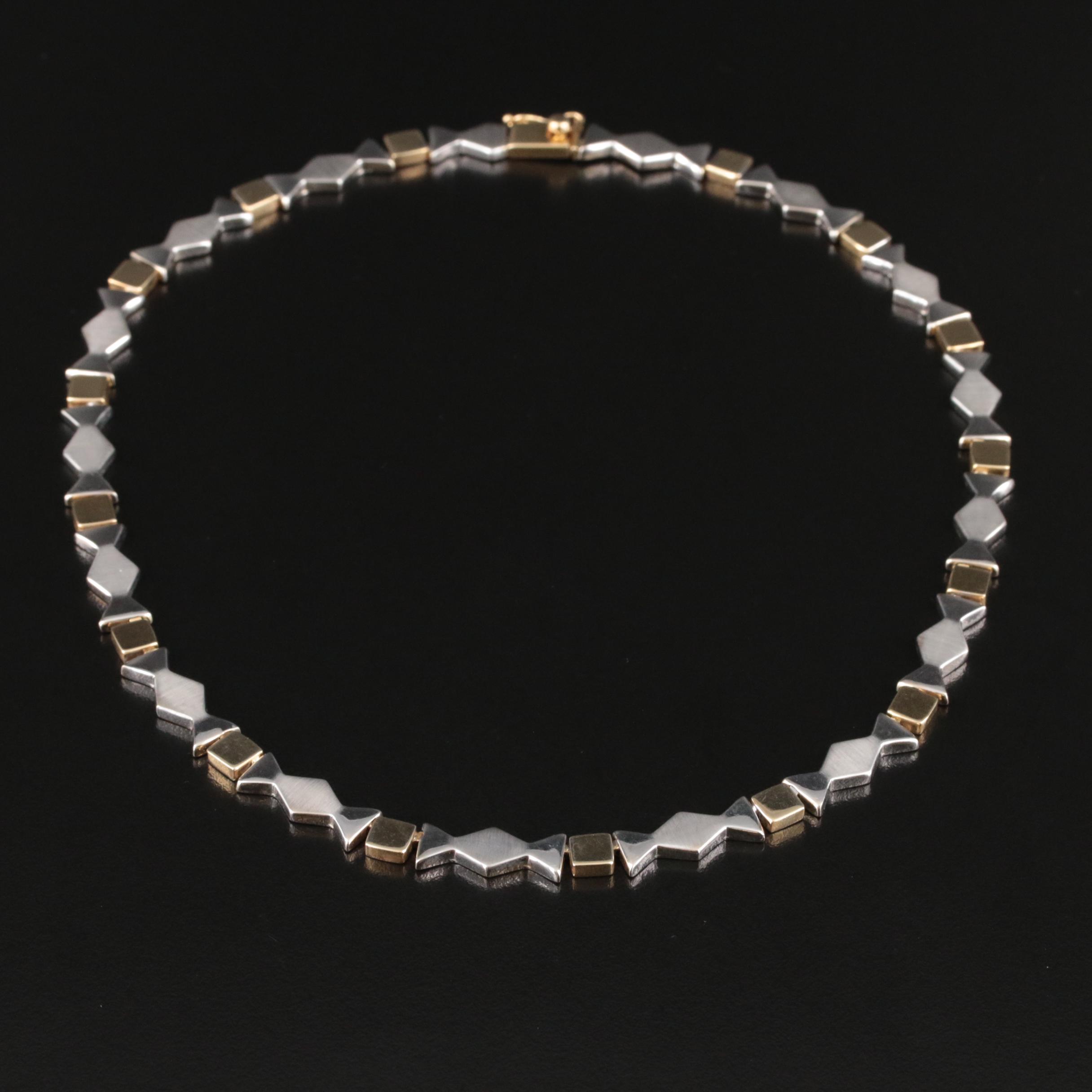 Italian 14K Two-Tone Fancy Link Necklace