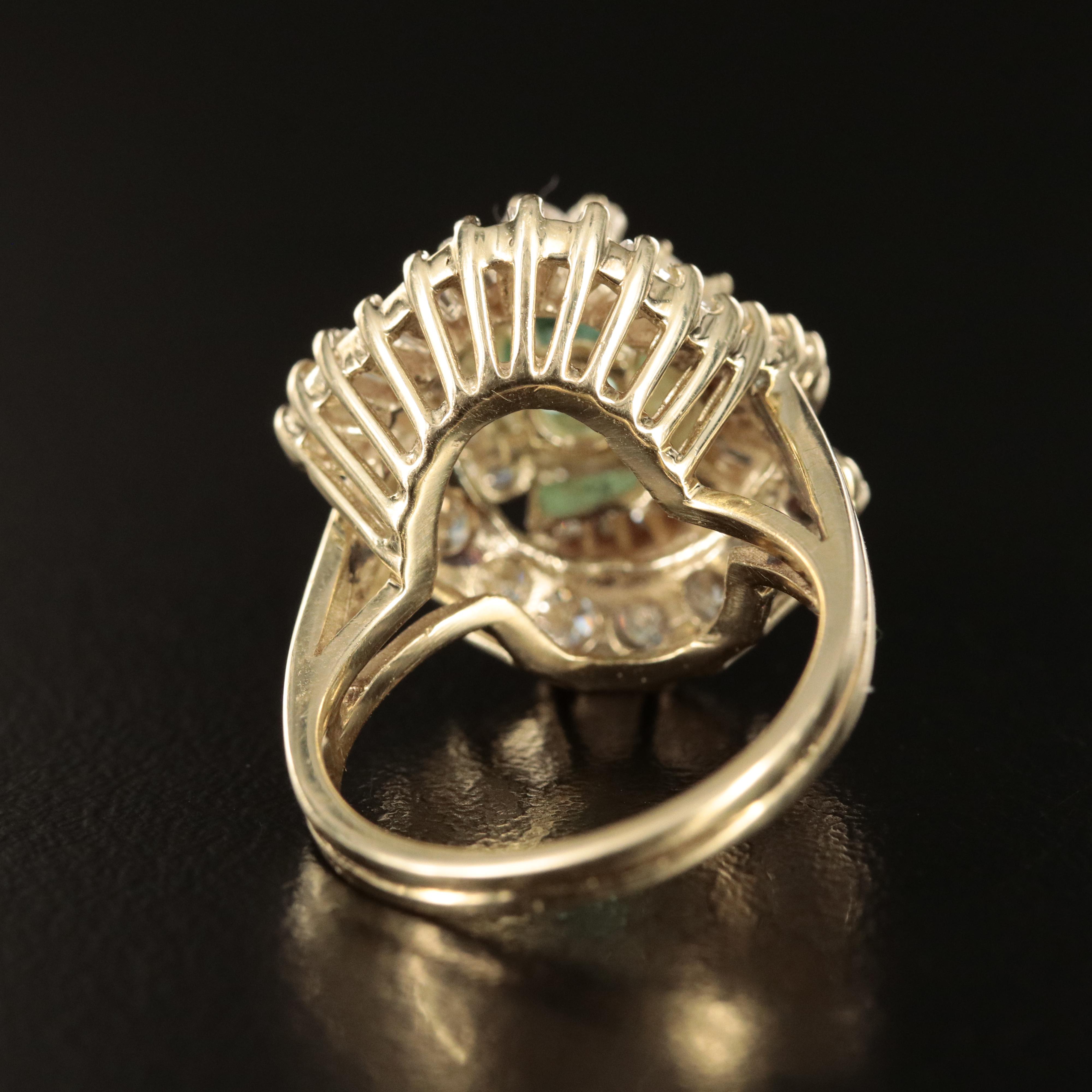 14K 1.01 CT Emerald and 1.88 CTW Diamond Ring