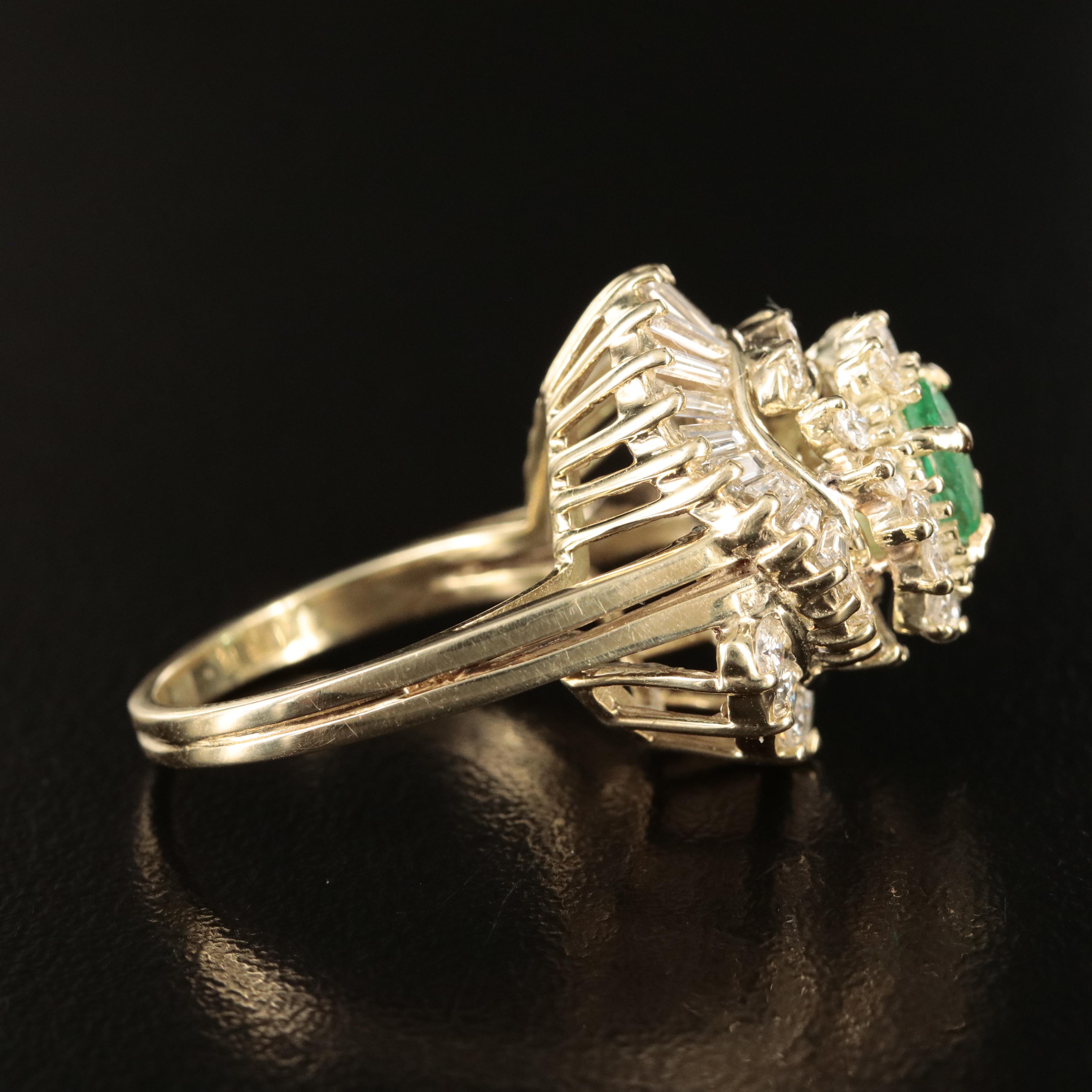 14K 1.01 CT Emerald and 1.88 CTW Diamond Ring