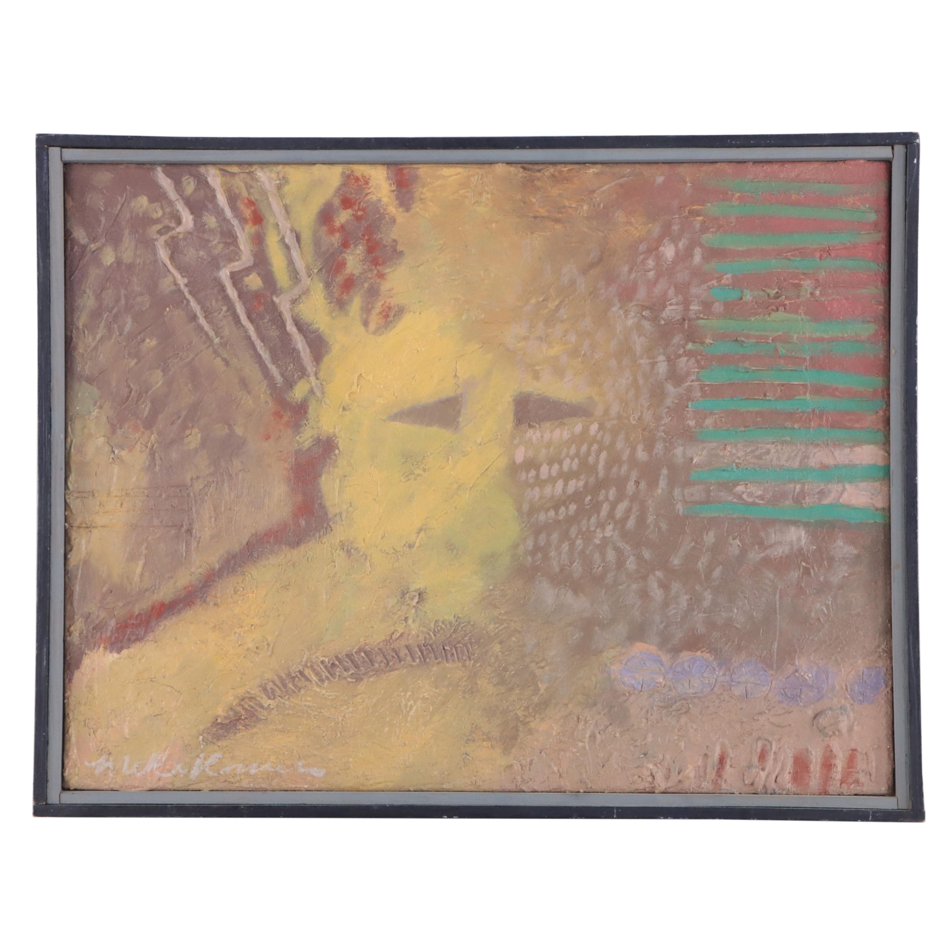 Mike Romero Abstract Acrylic Painting "Mountain Spirit," 1975