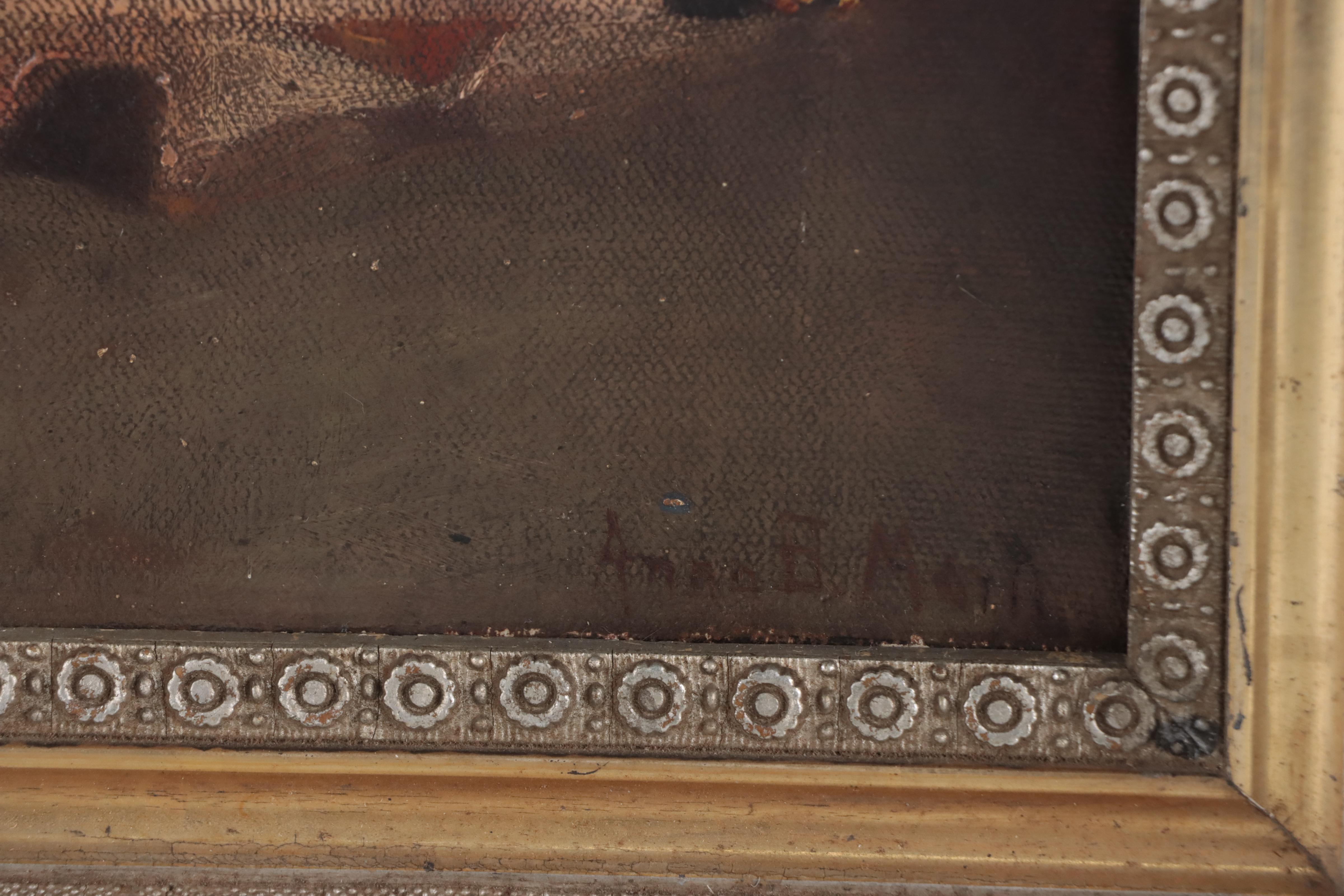 Anna B. Martin Still Life Oil Painting of Vessels and Violin, Late 19th Century