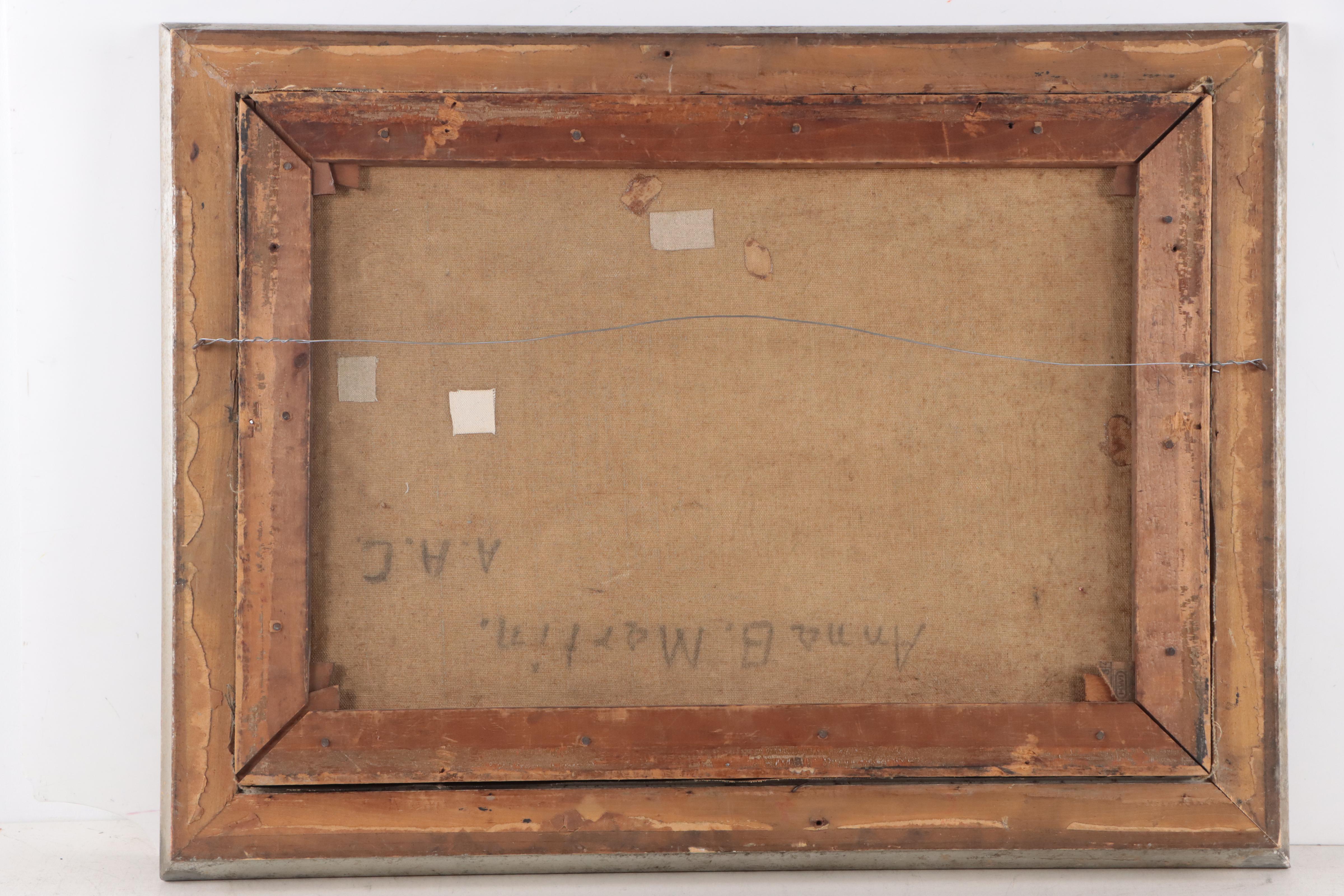 Anna B. Martin Still Life Oil Painting of Vessels and Violin, Late 19th Century