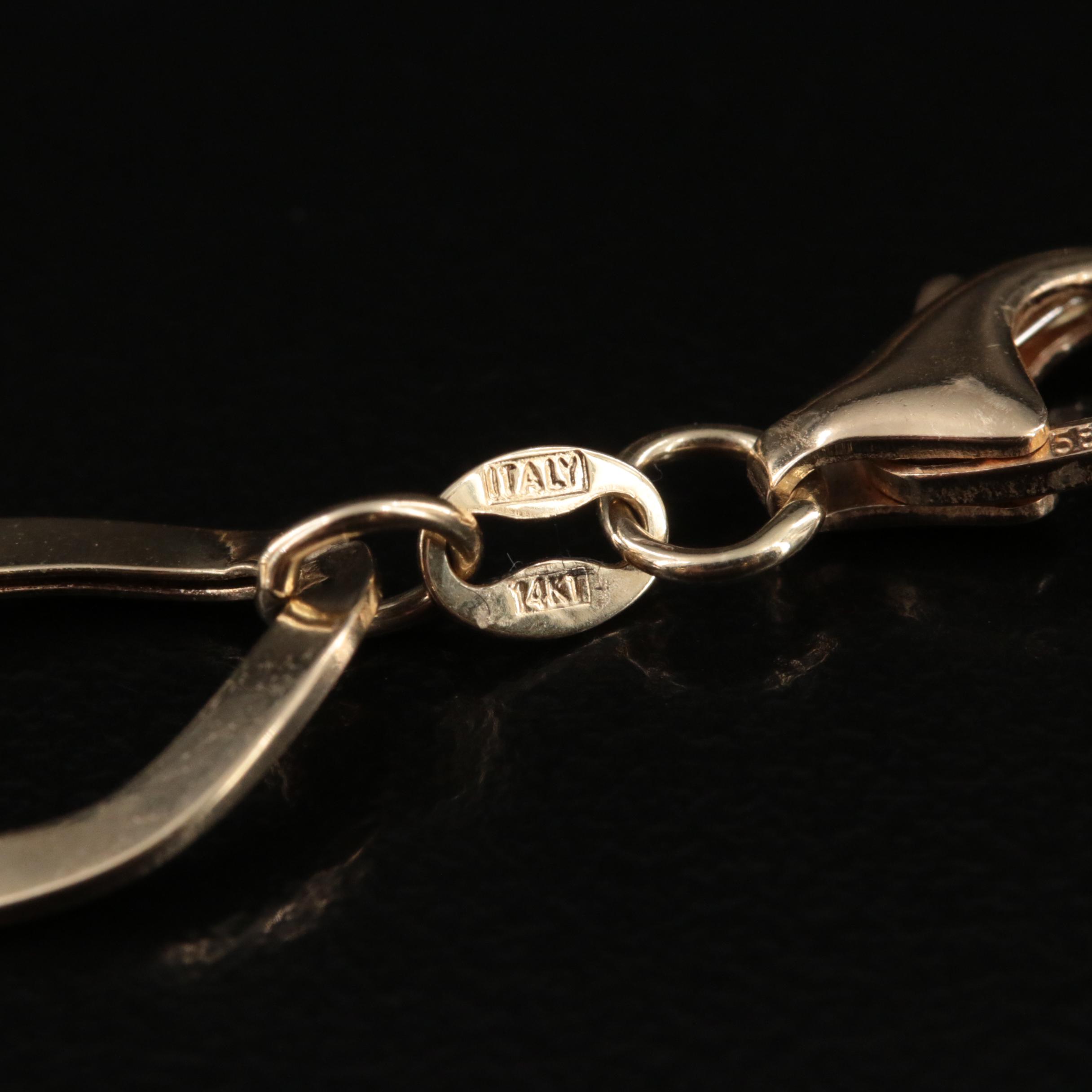 Italian 14K Tri-Tone Graduated Chain Necklace