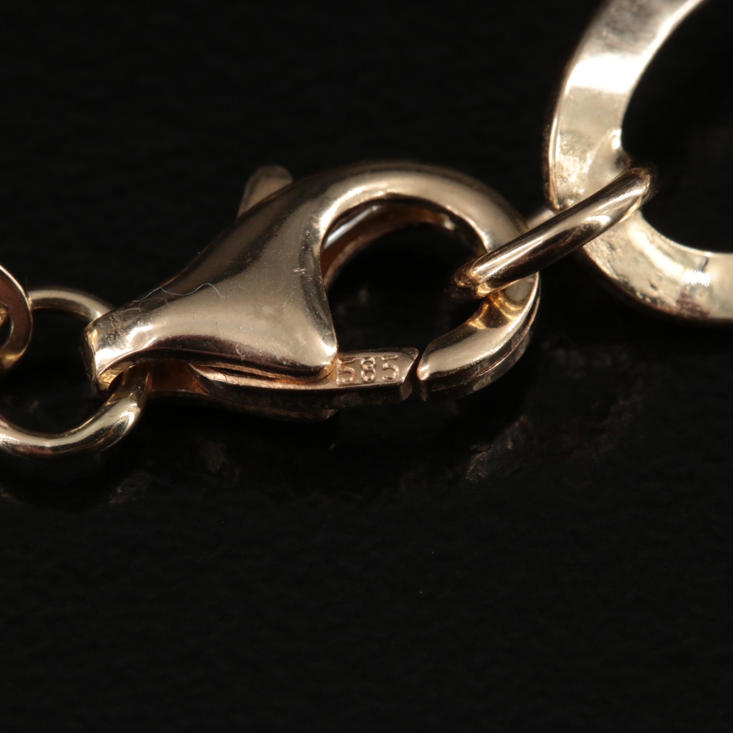 Italian 14K Tri-Tone Graduated Chain Necklace