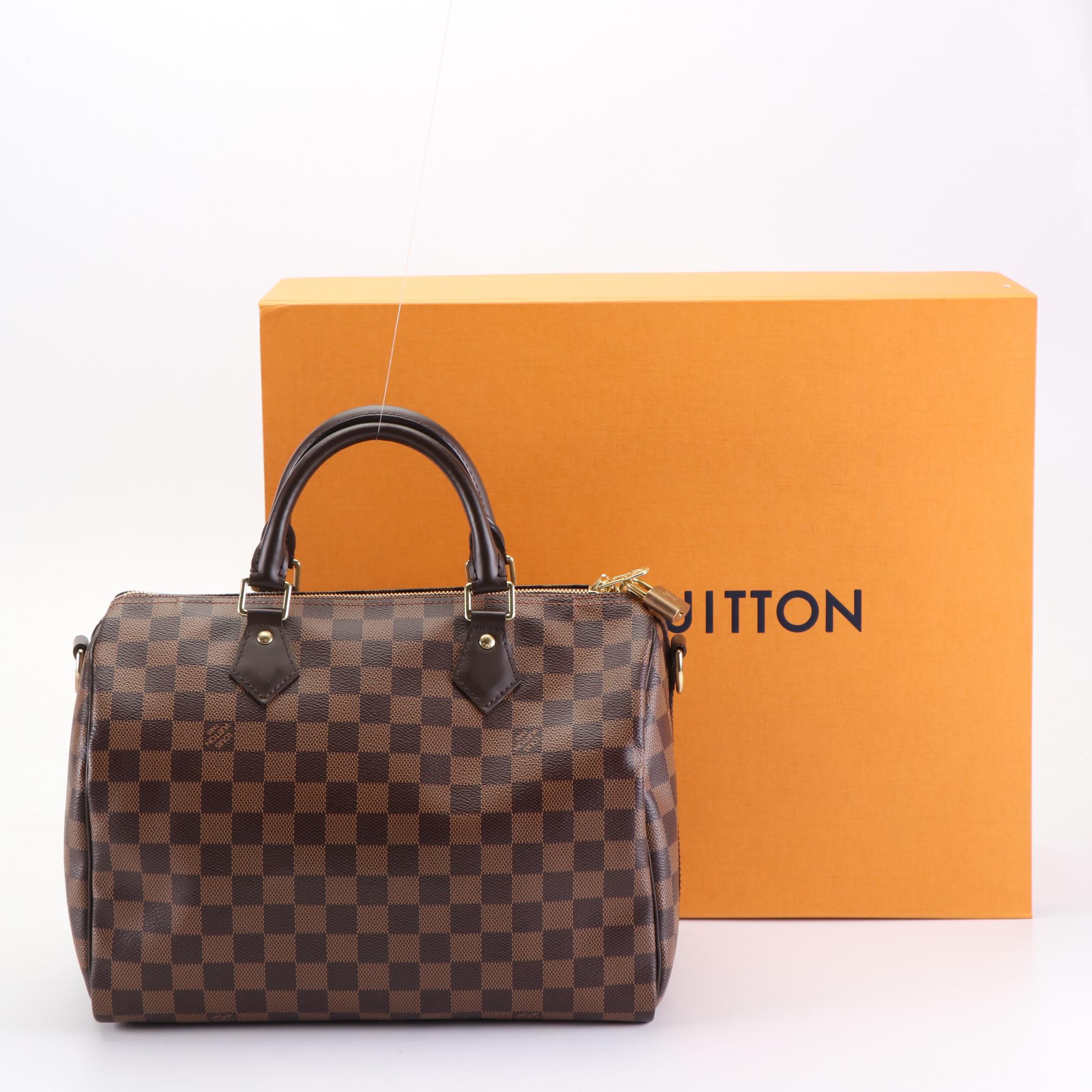Louis Vuitton Speedy Bandoulière 30 in Damier Ebene Canvas and Leather with Box