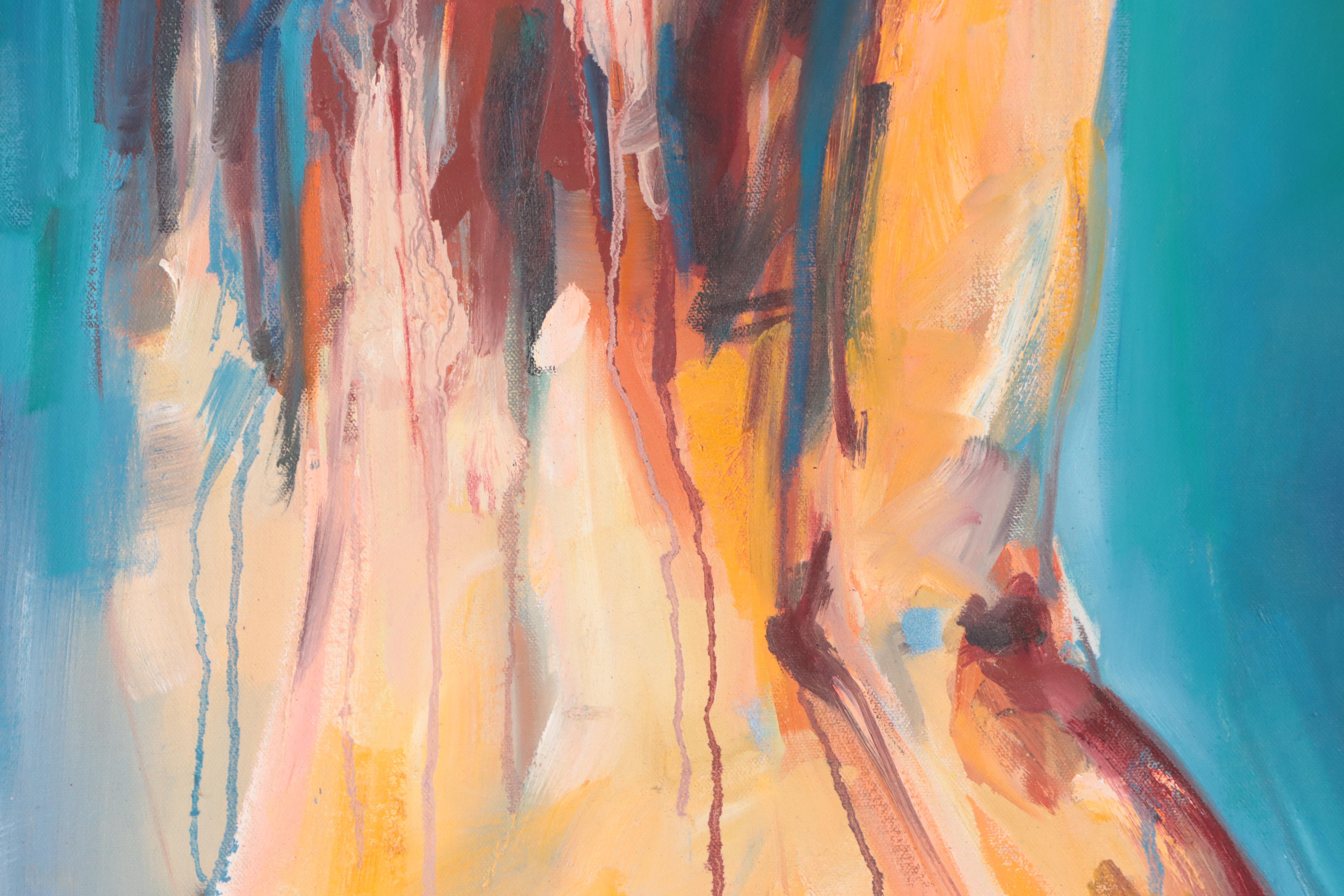 Abstract Non-Objective Oil Painting, Late 20th Century