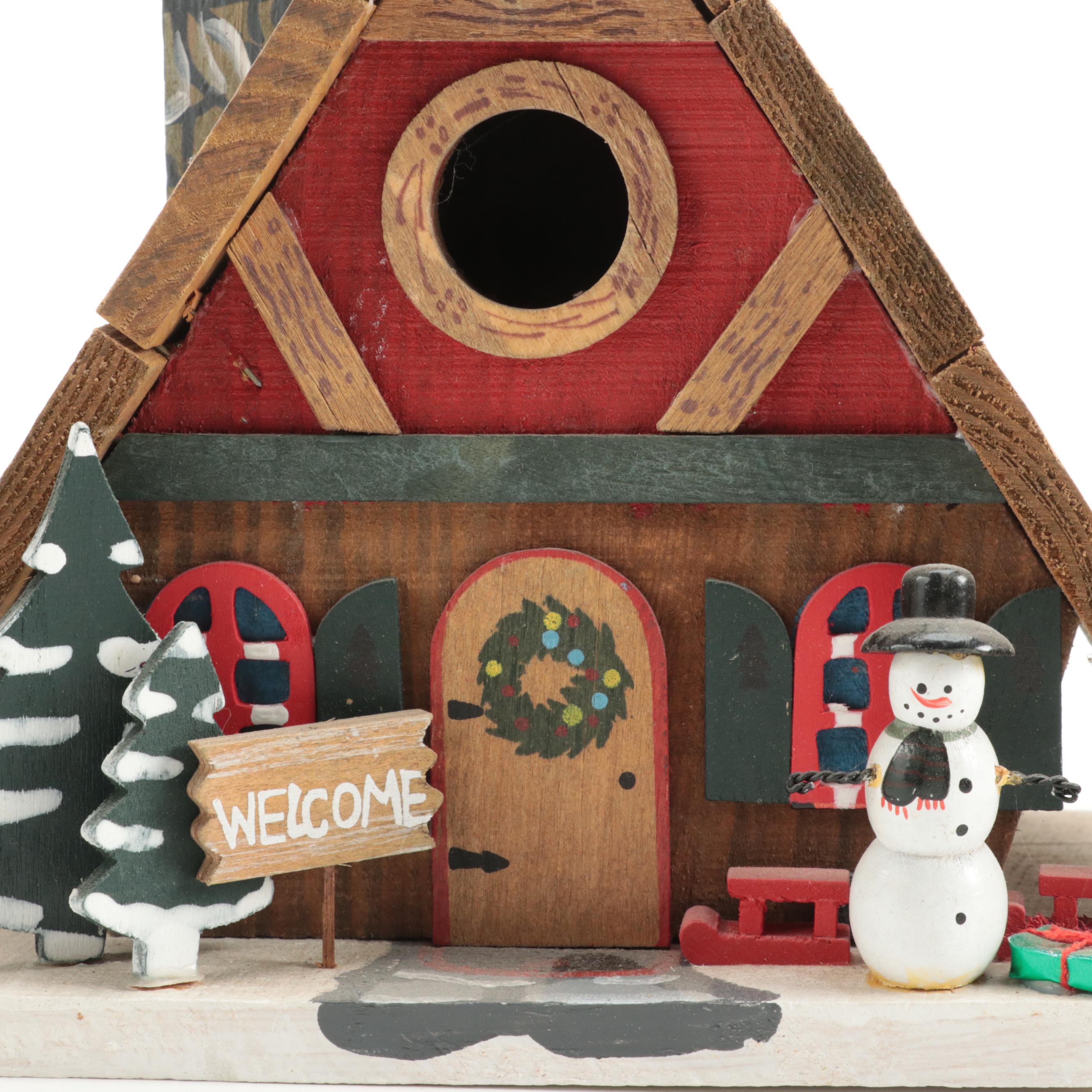 Holiday Hand-Painted Decorative Birdhouses