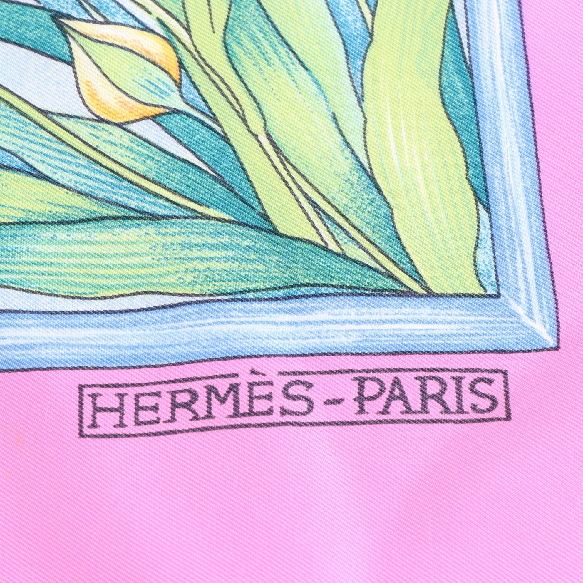 Hermès "Giverny" Scarf 90 in Silk Twill