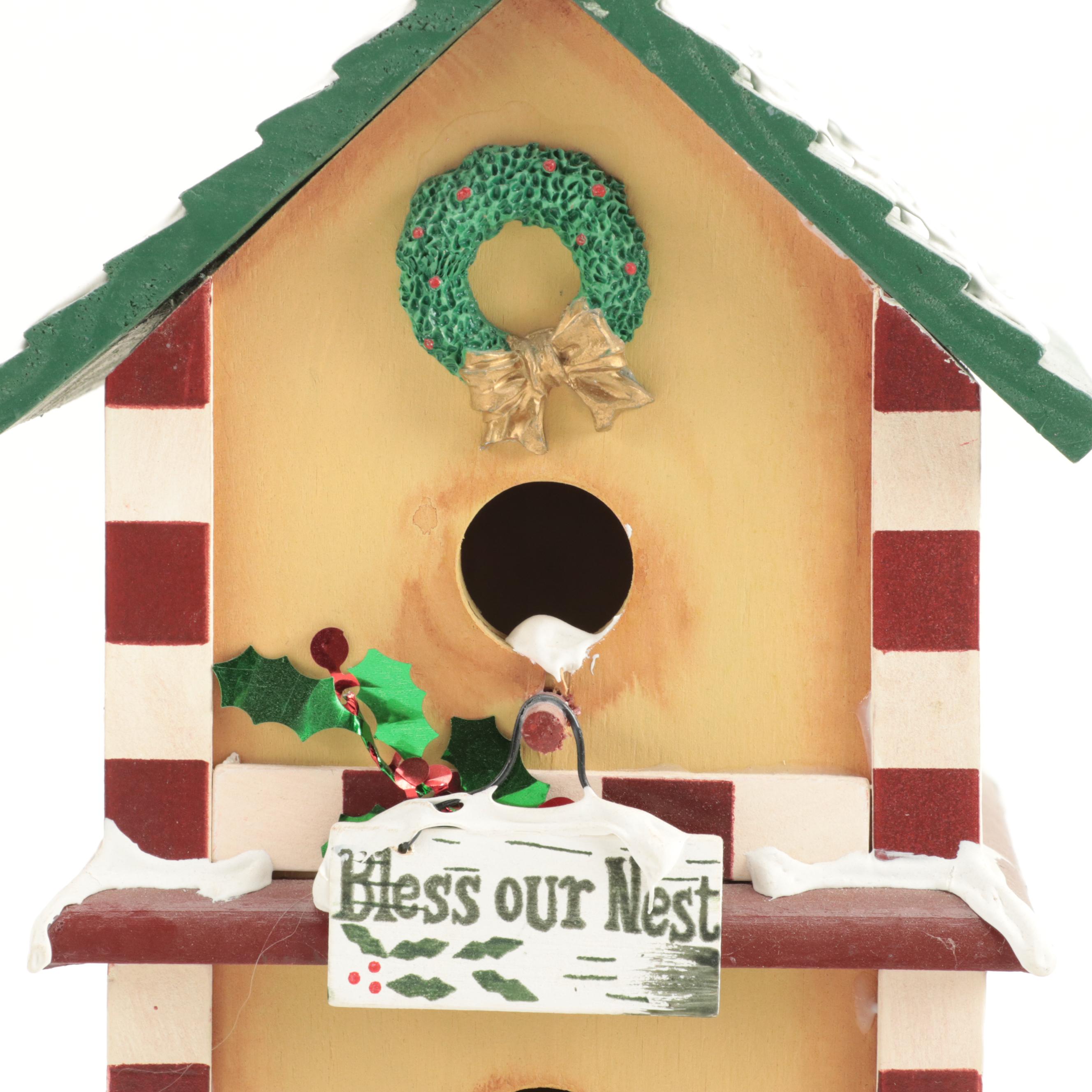 Holiday Hand-Painted Decorative Birdhouses
