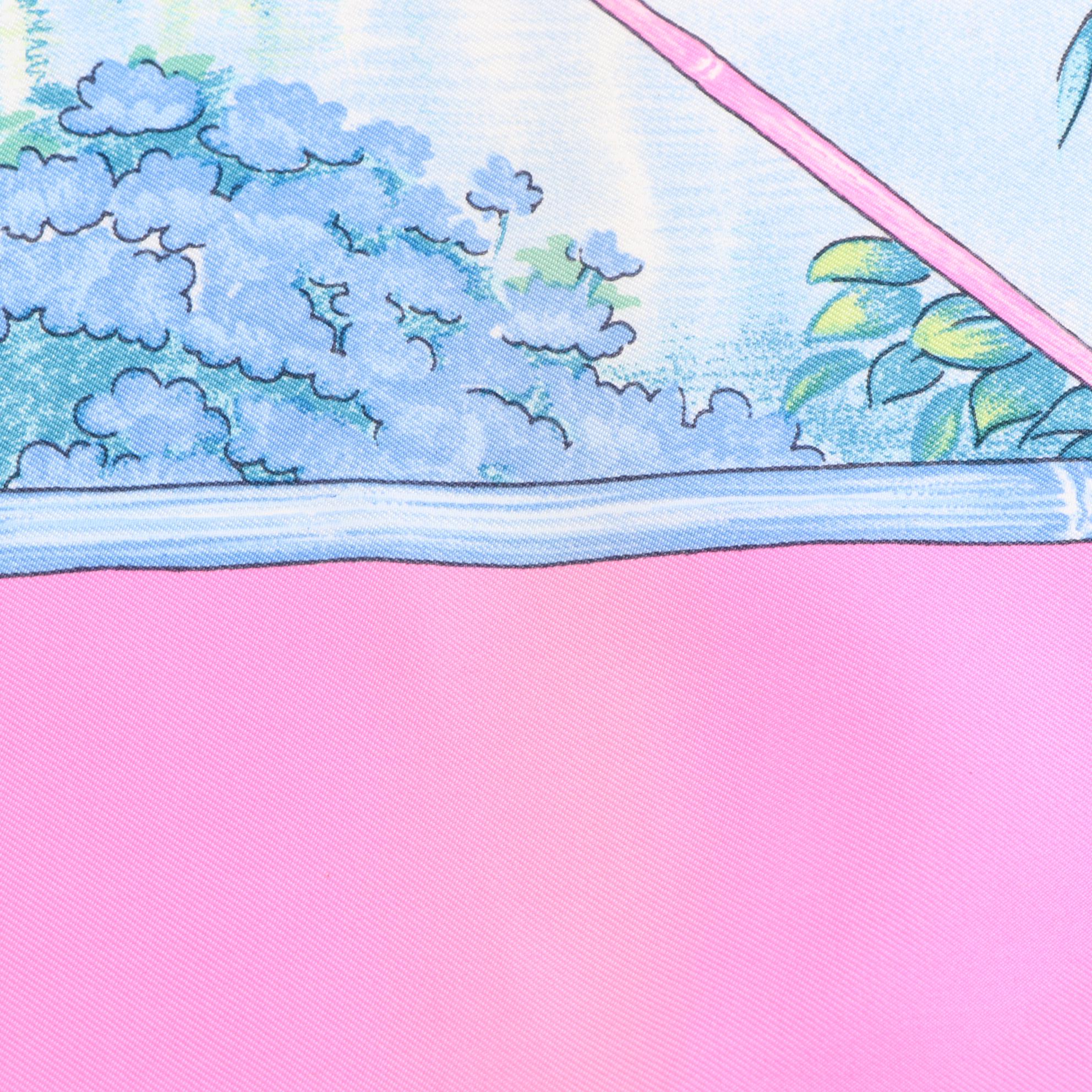 Hermès "Giverny" Scarf 90 in Silk Twill