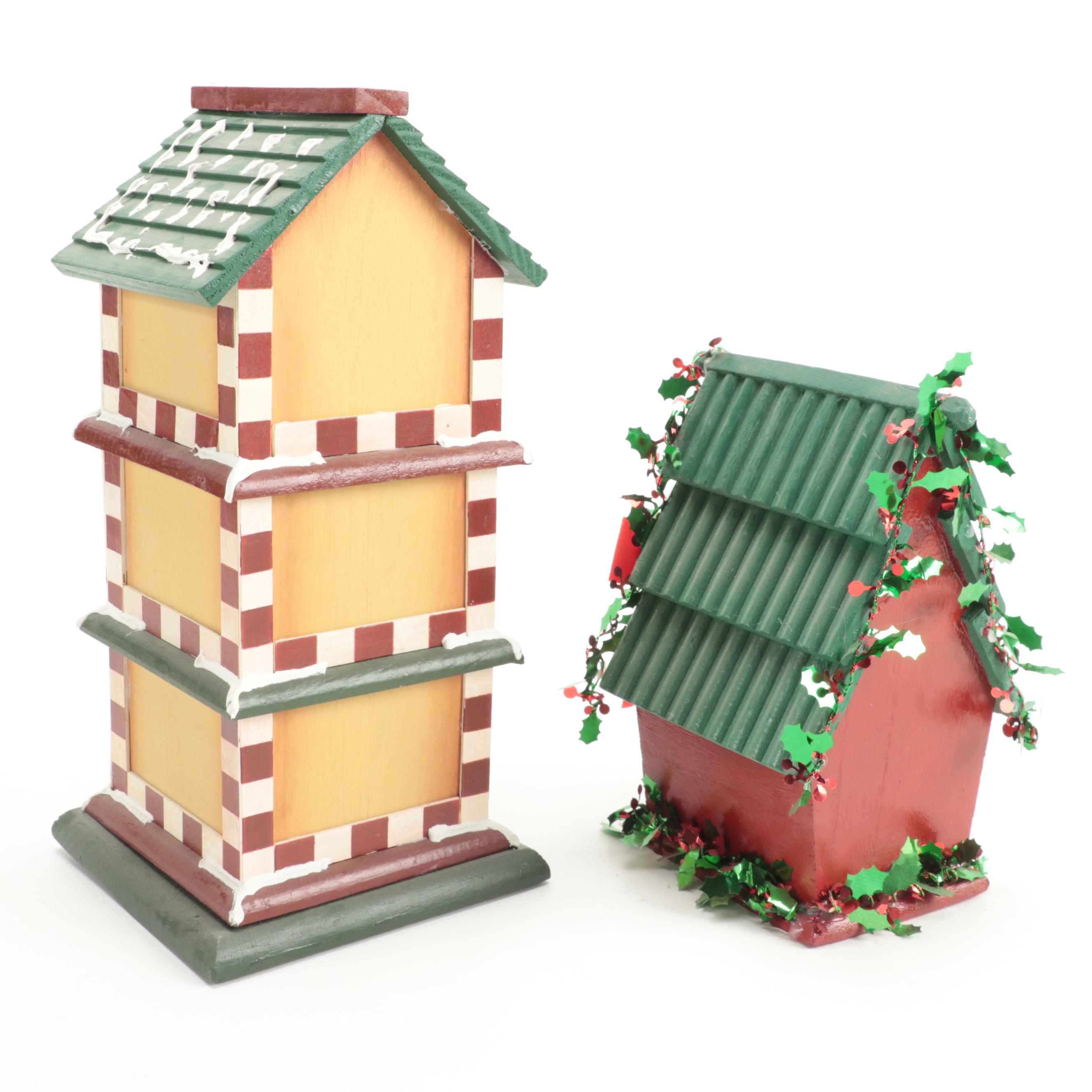 Holiday Hand-Painted Decorative Birdhouses