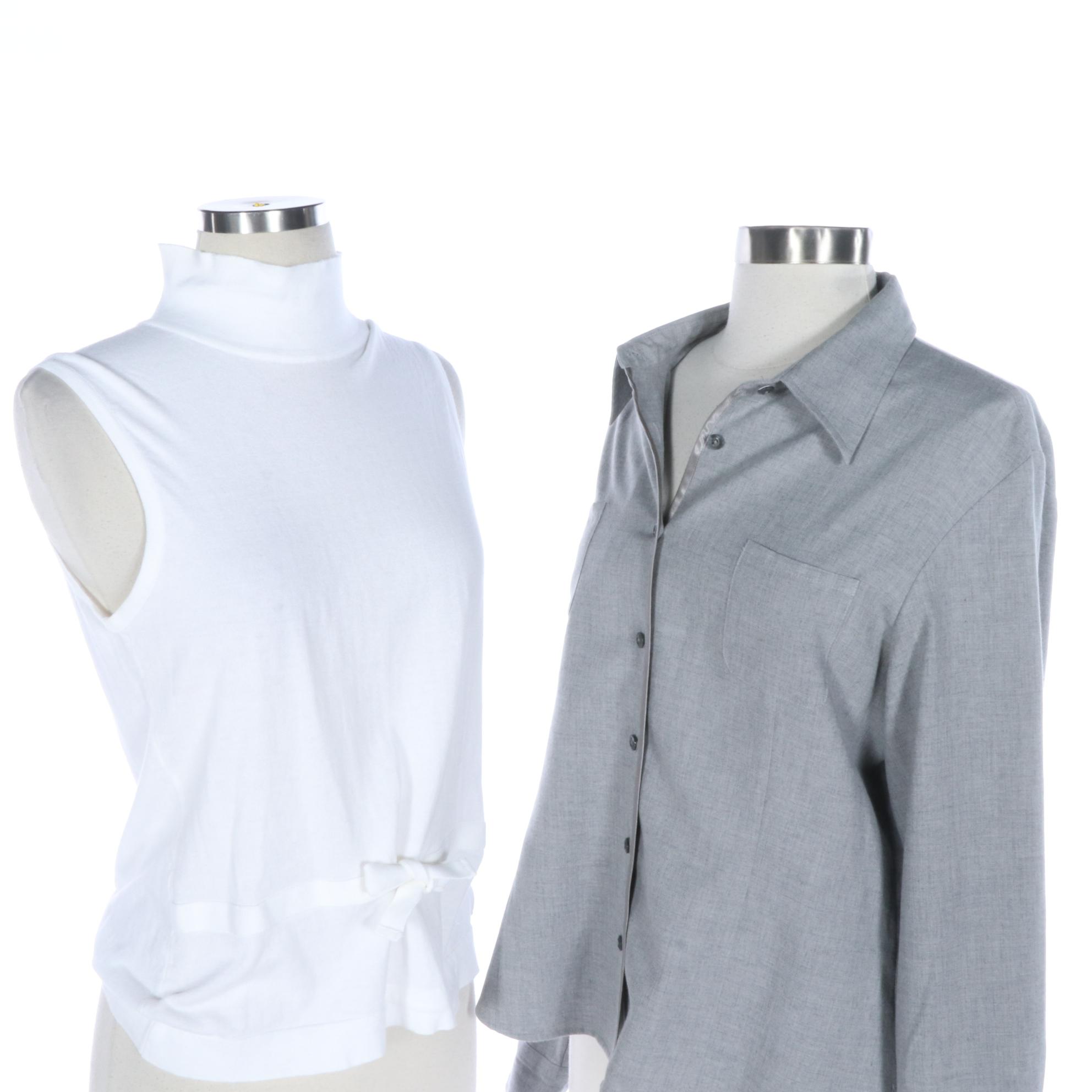 Burberry Sleeveless Knit Top and A|X Armani Exchange Wool Blend Shirt