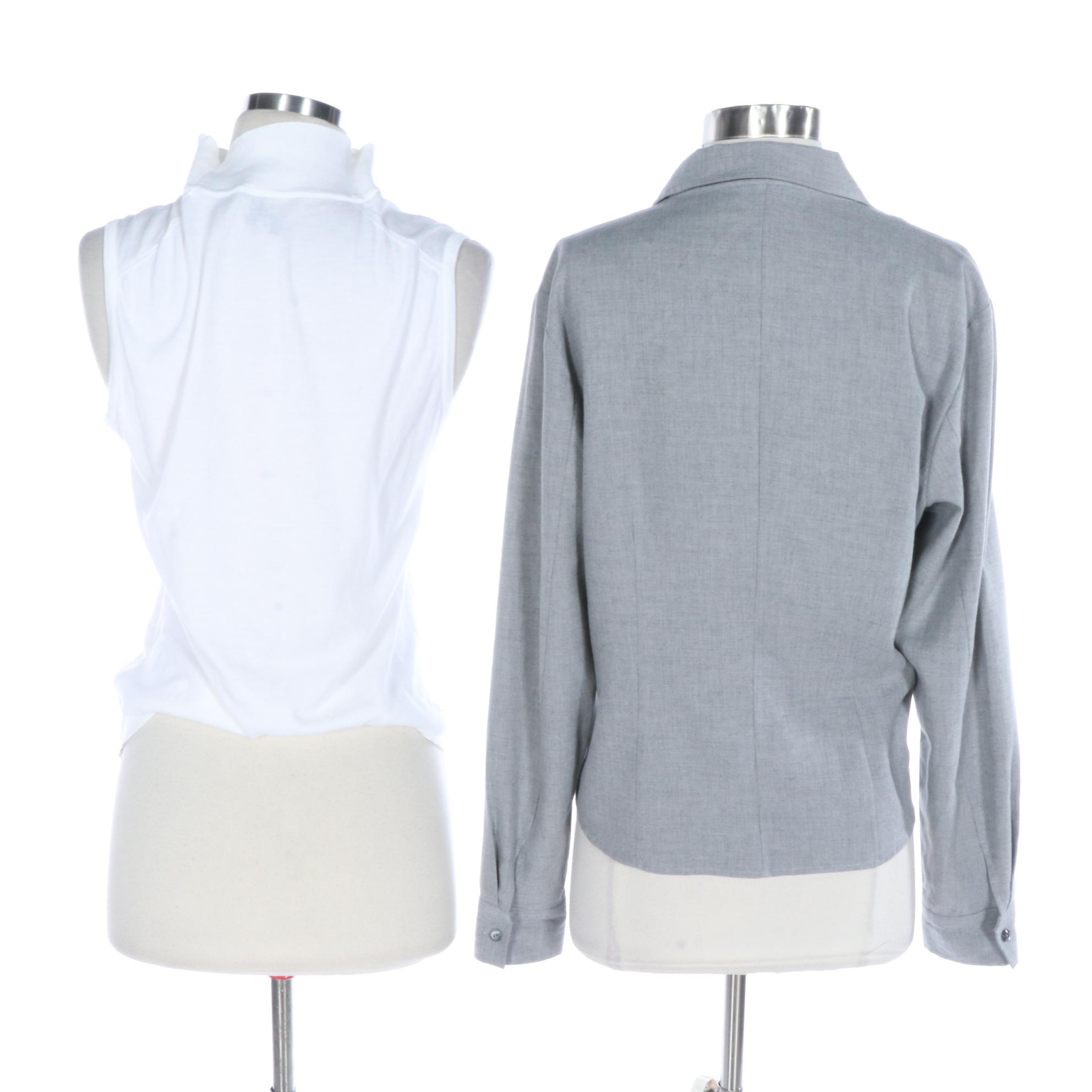 Burberry Sleeveless Knit Top and A|X Armani Exchange Wool Blend Shirt