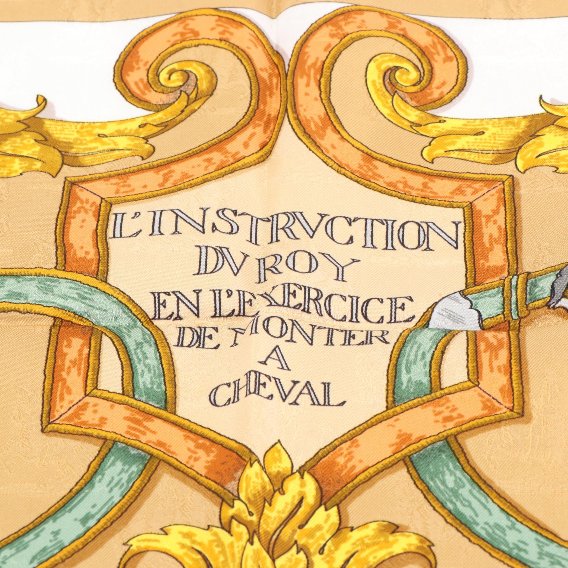 Hermès "L' Instruction du Roy" Scarf 90 in Silk Jacquard