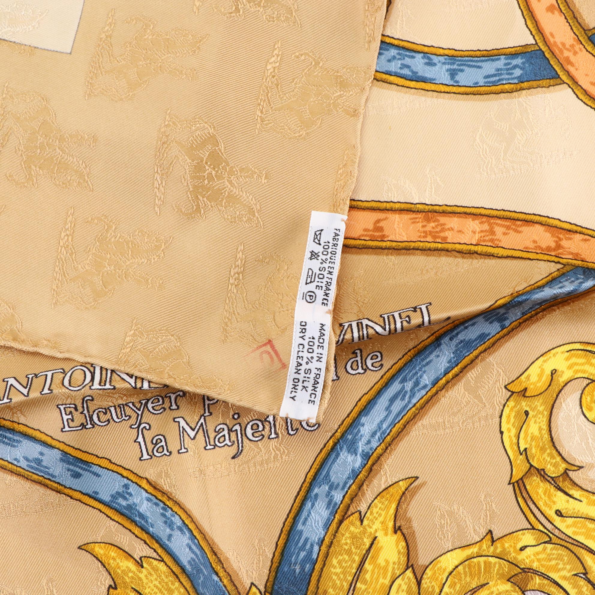 Hermès "L' Instruction du Roy" Scarf 90 in Silk Jacquard