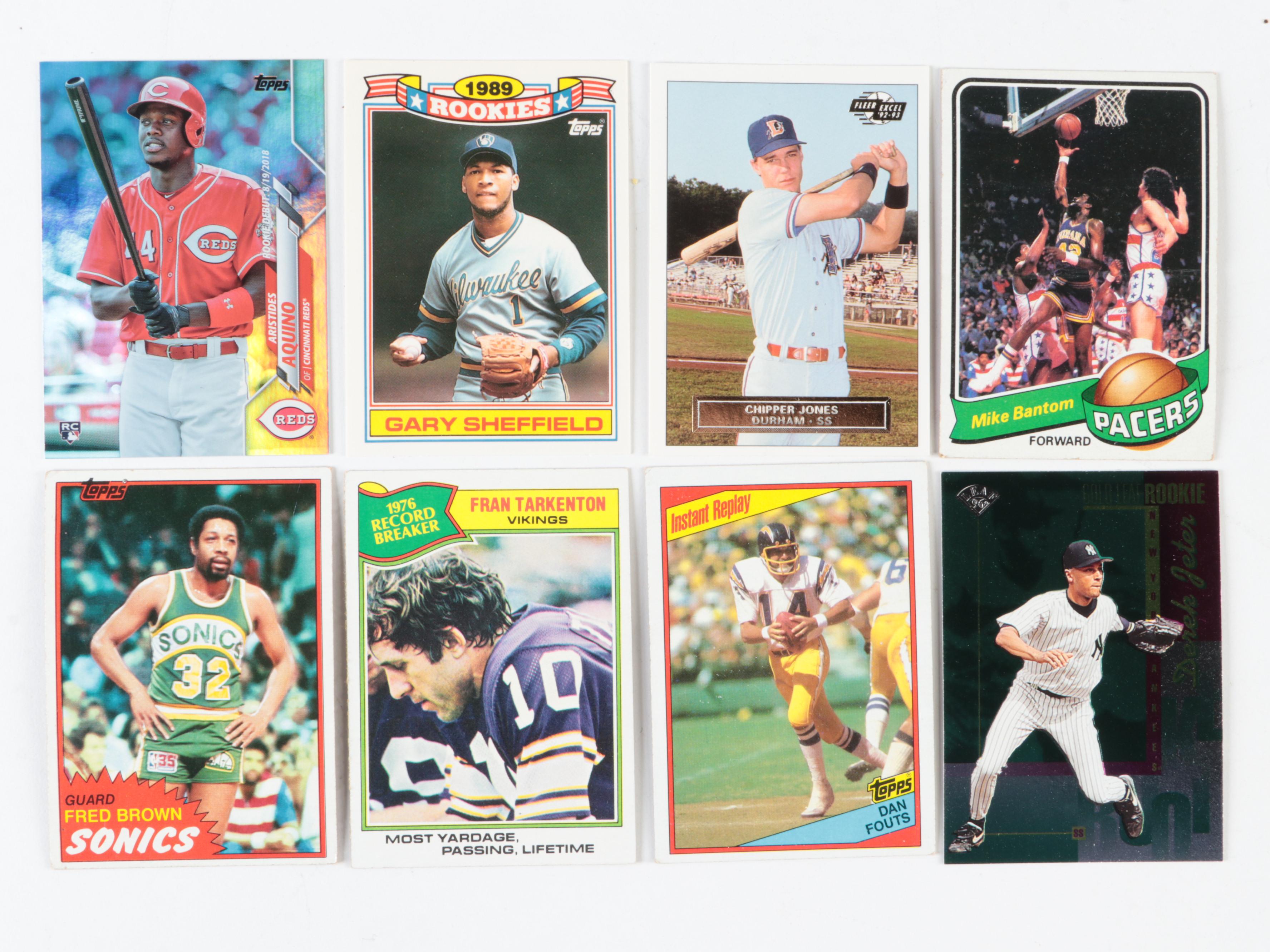 Topps, Panini, Other Sports Cards with Jeter, Aquino, More Rookies, 1950s–2020s